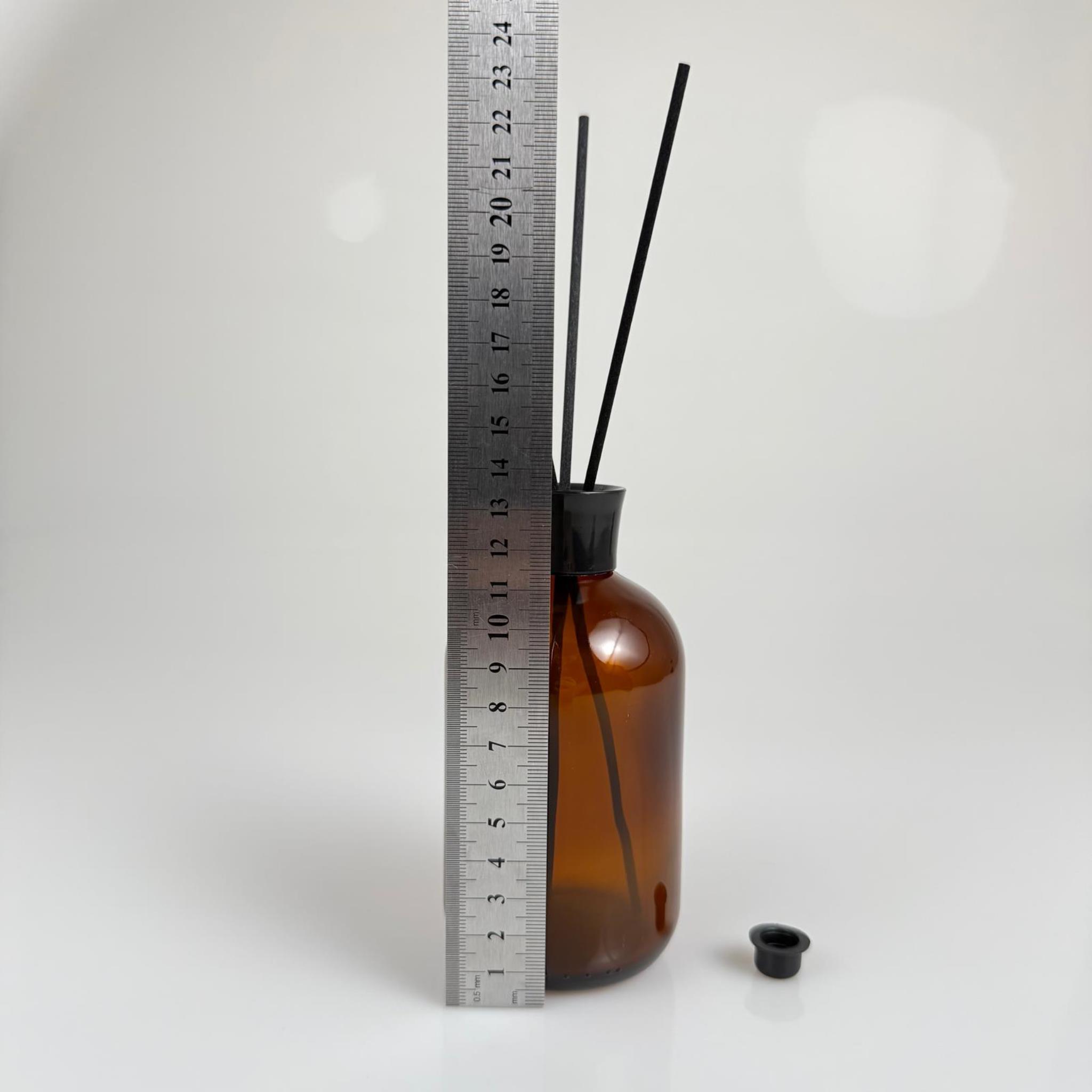 250 CC AMBER CAM BAMBU ODA KOKUSU ŞİŞESİ - 250 ML ÇUBUKLU BAMBU ODA KOKUSU ŞİŞESİ - DİFÜZÖR ŞİŞE- CAM ŞİŞE + SİYAH LÜX KAPAK + SİYAH TIPA + 3 ADET FİBER SİYAH BAMBU ÇUBUK