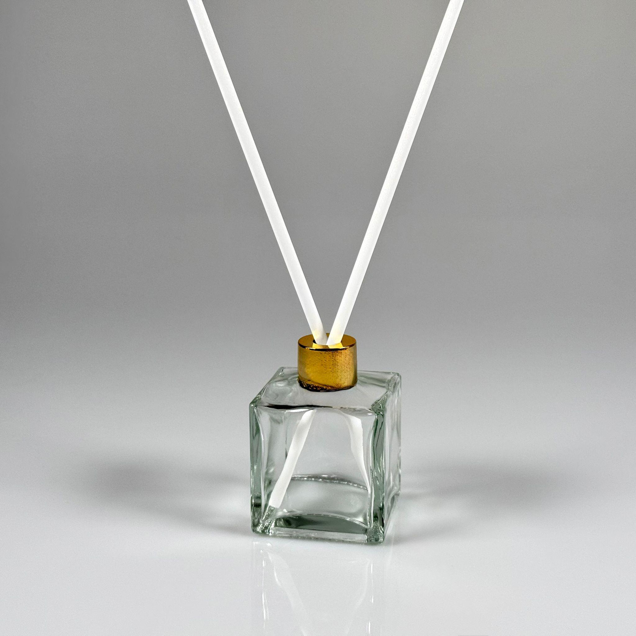 100 CC KARE BAMBU CAM BAMBU ODA KOKUSU ŞİŞESİ - 100 ML ÇUBUKLU KÖŞELİ BAMBU ODA KOKUSU ŞİŞESİ - DİFÜZÖR ŞİŞE- CAM ŞİŞE + GOLD PLASTİK KAPAK + TIPA + 2 ADET FİBER BEYAZ BAMBU ÇUBUK - YENİ MODEL