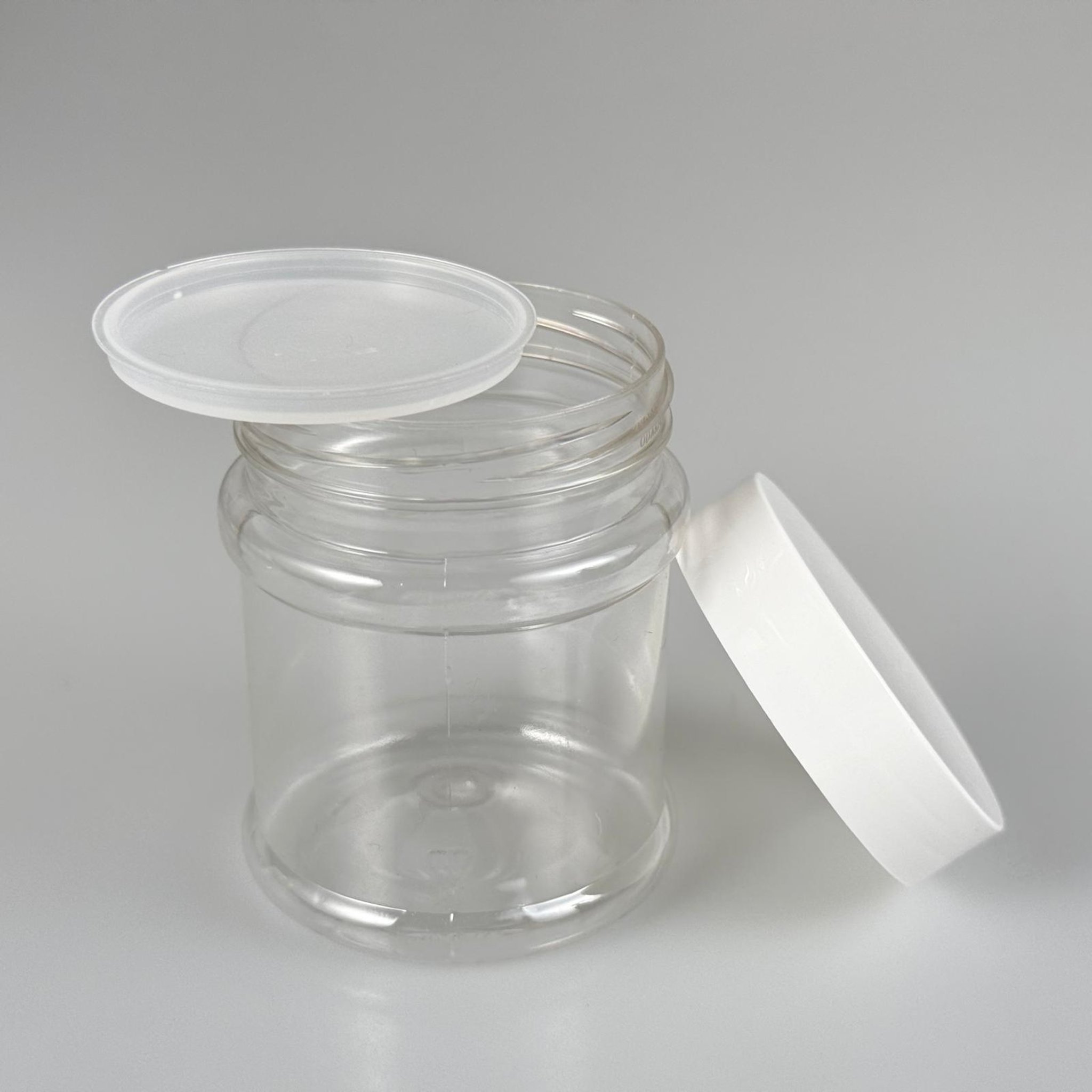200 CC PET KAVANOZ - BEYAZ KAPAKLI - İÇ TIPALI - 200 ML PLASTİK KREM KAVANOZU