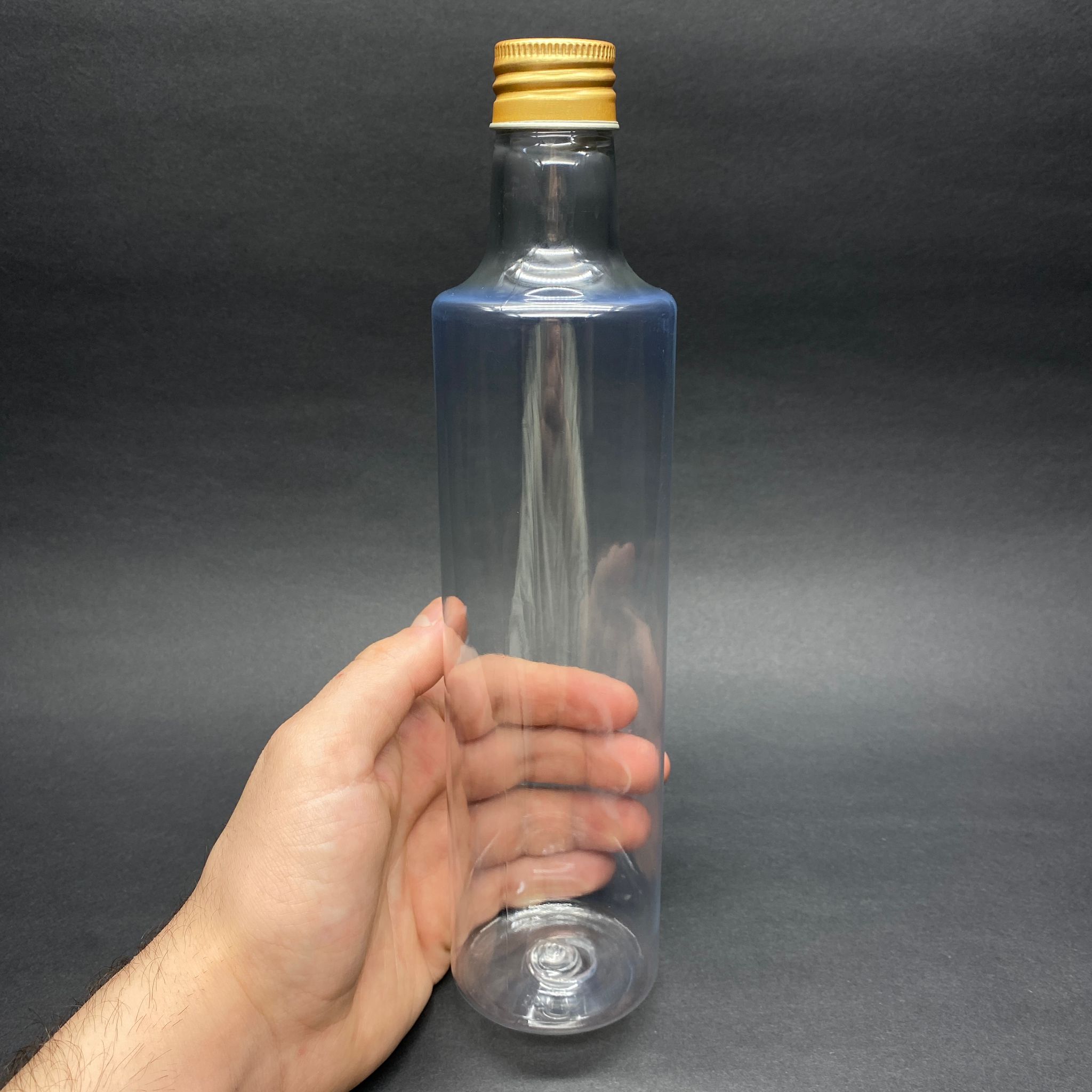 500 CC DORİKA SİLİNDİR PET ŞİŞE - CONTALI GOLD METAL KAPAKLI - (60 GR) CAM GÖRÜNÜMLÜ SERT KALIN KIRILMAZ 500 ML SİLİNDİR PLASTİK ŞİŞE