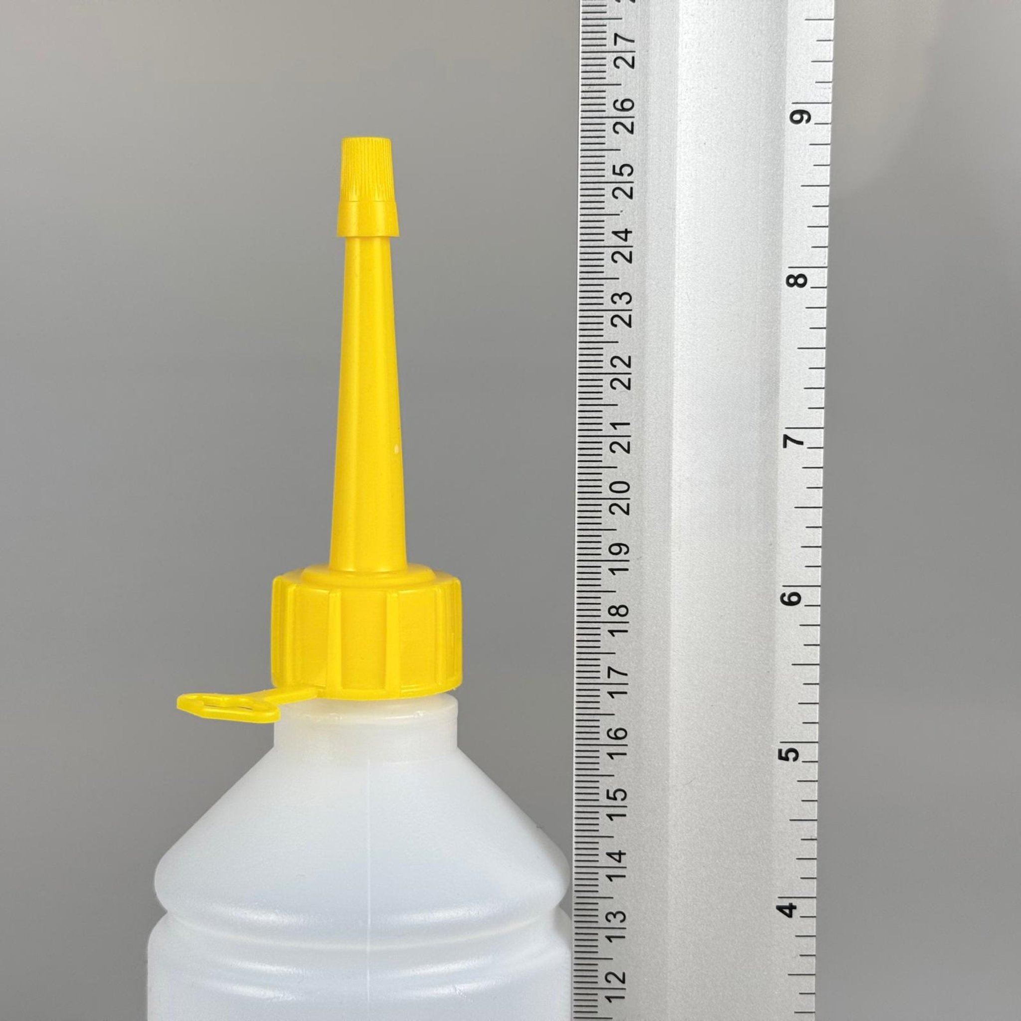 500 CC TİNER ŞİŞESİ - KİLİTLİ CONTALI  BEYAZ KAPAKLI + AKITICILI SİVRİ SARI KARTUŞ KAPAKLI - 500 ML KİMYASALA DAYANIKLI PLASTİK ŞİŞE - 0,5 LT POLİETİLEN ŞİŞE TOMBUL