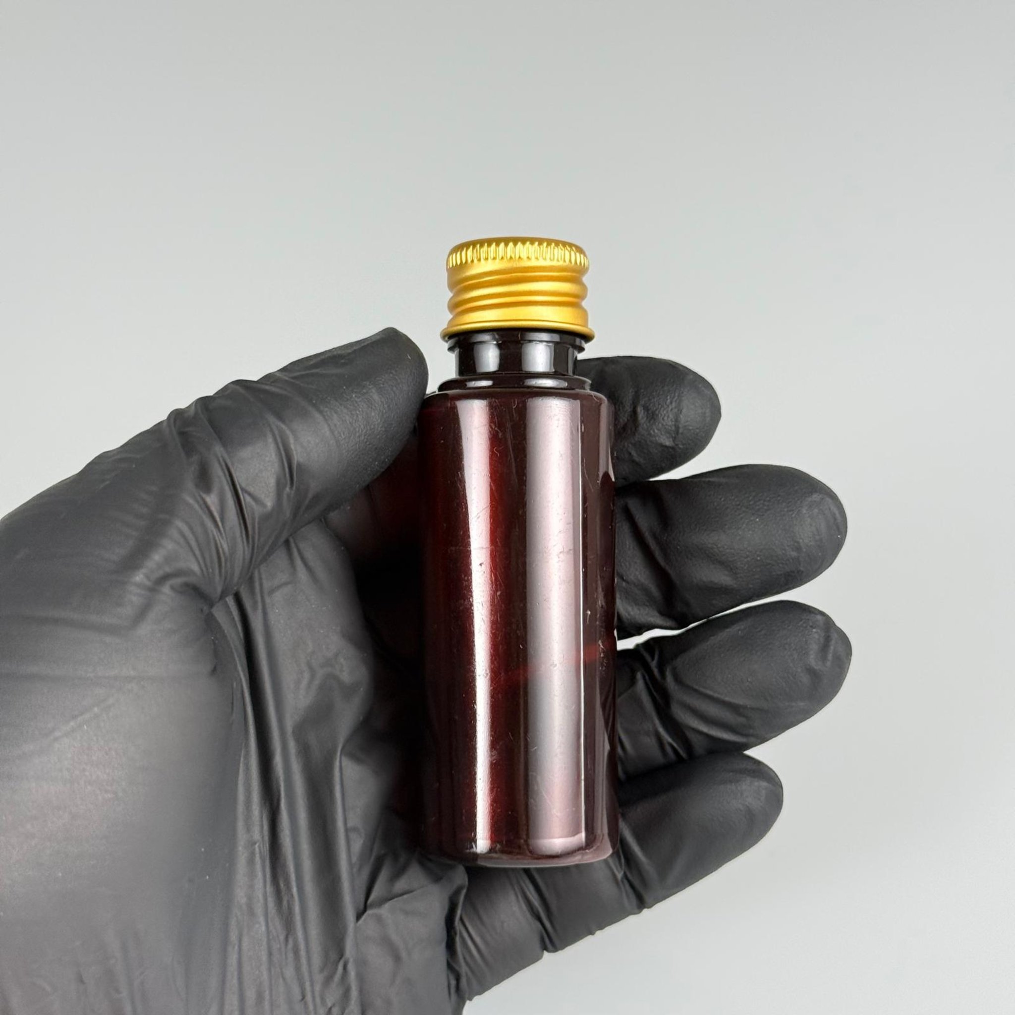 30 CC PET AMBER SHOT ŞİŞE - KÖPÜK CONTALI GOLD ALÜMİNYUM METAL KAPAKLI + DAMLALIKLI KOLONYA TIPALITAKIM - 30 ML KAHVERENGİ PLASTİK ŞİŞE