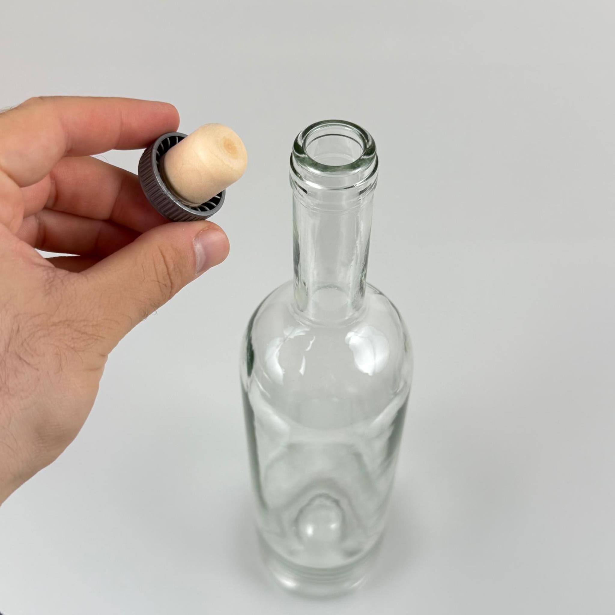 750 CC PAŞABAHÇE YAĞDANLIK ŞİŞESİ - GRİ SENTETİK MANTAR TIPALI - 750 ML YAĞ ŞİŞESİ ŞEFFAF - CAM ZEYTİNYAĞ ŞİŞESİ