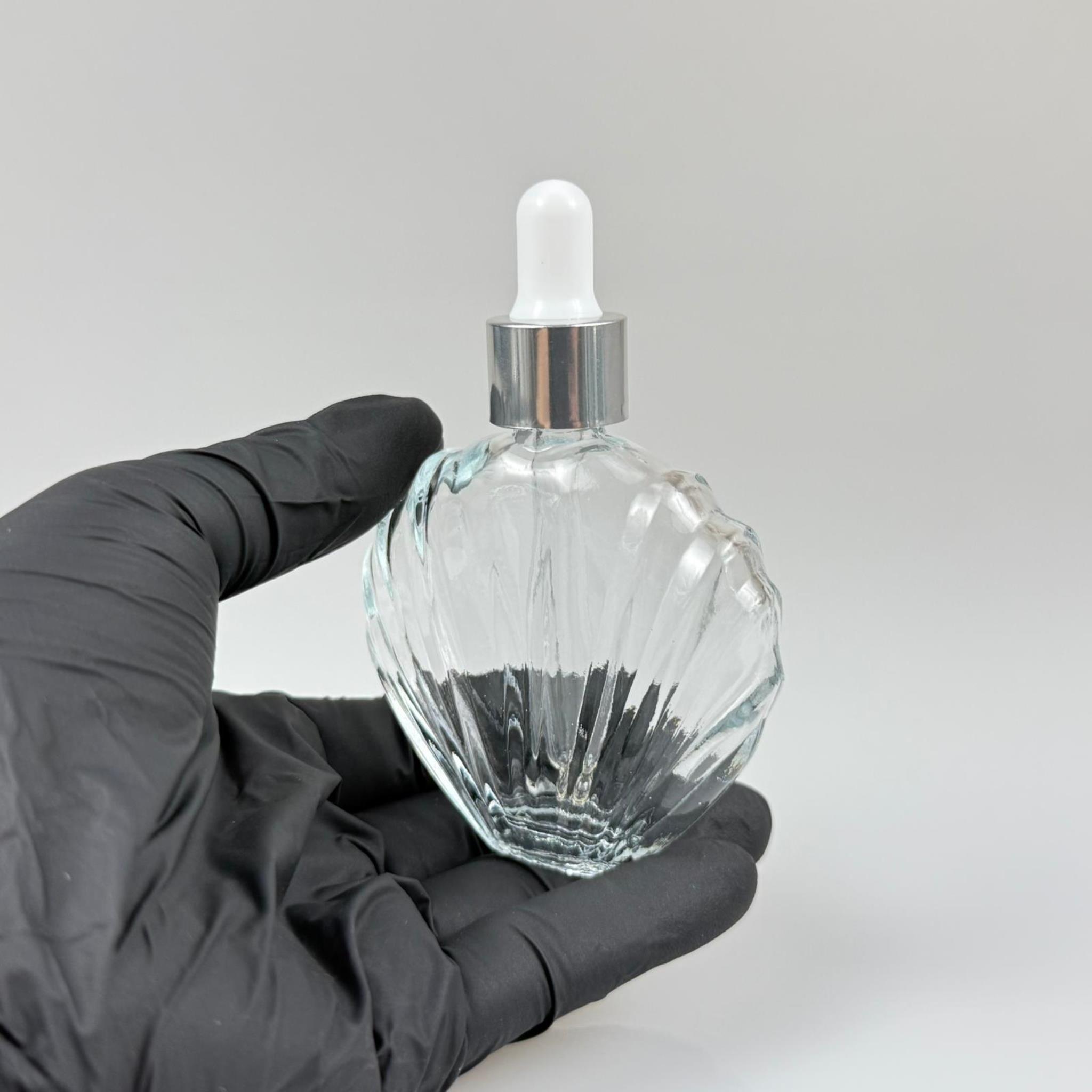 45 CC İSTİRİDYE MODEL PRESTİJLİ CAM DAMLALIKLI ŞİŞE - BEYAZ EMZİK - GÜMÜŞ METALİK KAPAK - 45 ML CAM DAMLALIKLI ŞİŞE - DAMLALIKLI BOŞ ŞİŞE