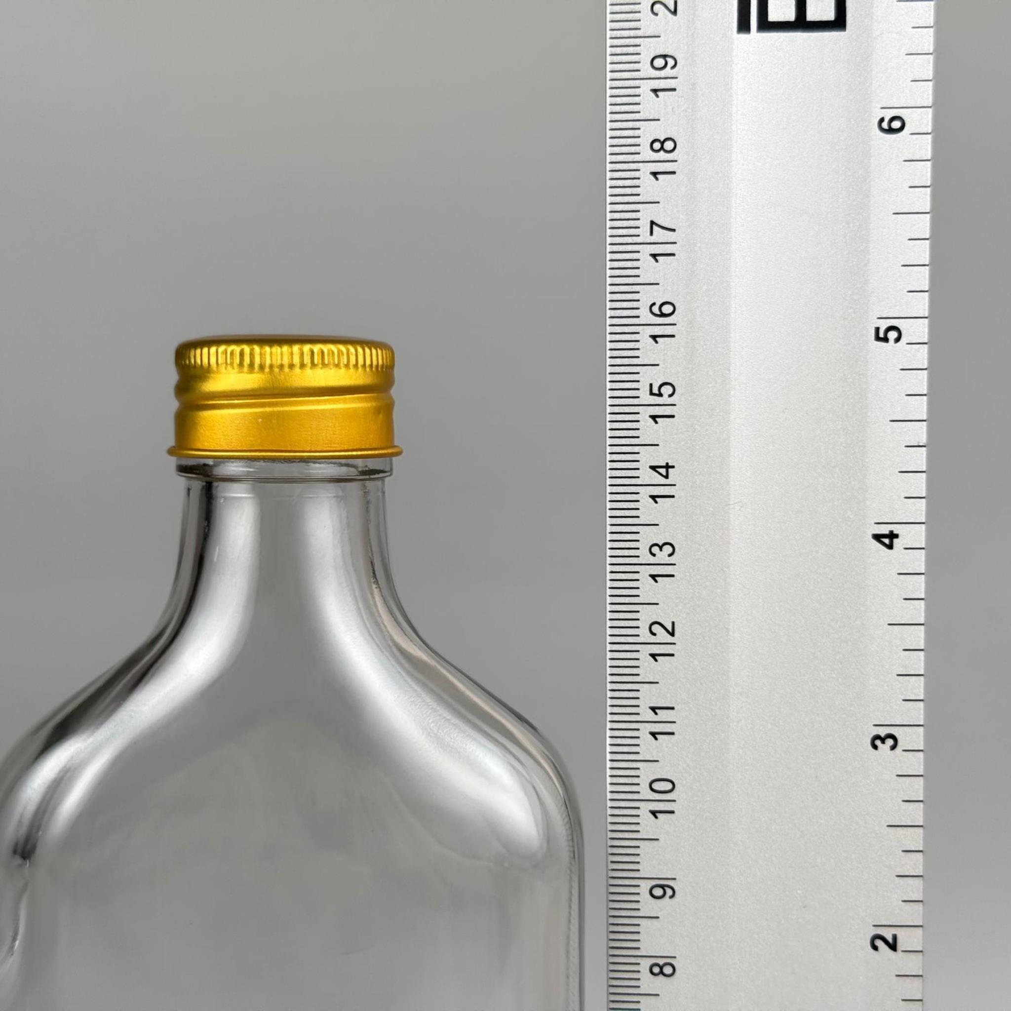 200 CC YASSI LÜX KOLONYA CAM ŞİŞE - GOLD METAL ALÜMİNYUM KAPAKLI + KOLONYA TIPALI - 200 ML LÜKS METAL KAPAKLI CAM KOLONYA ŞİŞESİ