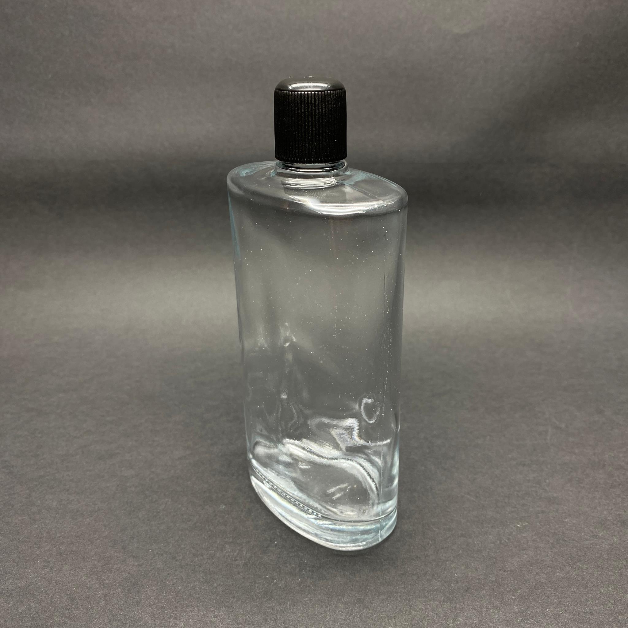 200 CC CAM YASSI KOLONYA ŞİŞESİ TIPALI - KAPAKLI - 200 ML YASSI CAM KOLONYA ŞİŞESİ