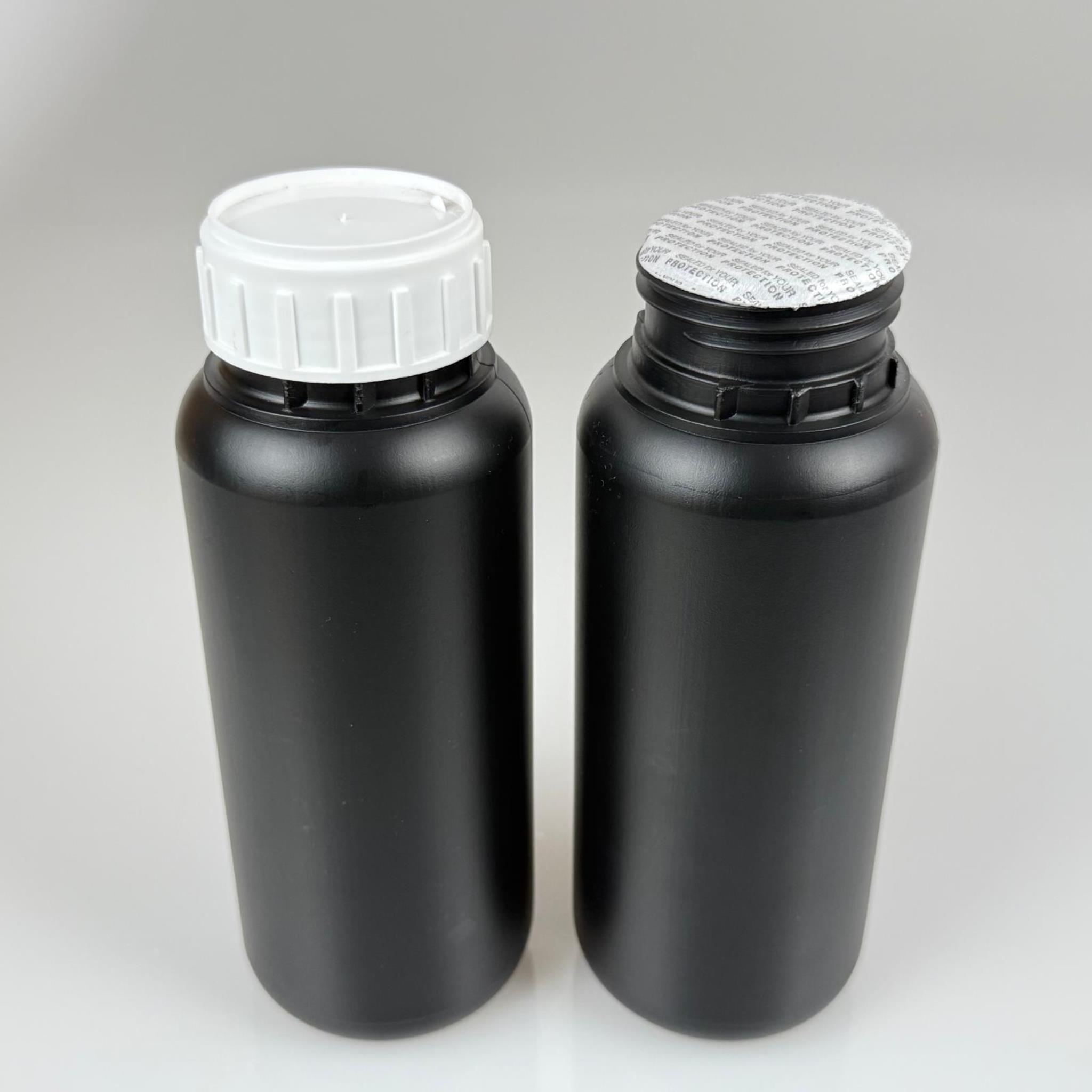 0,5 LT ZİRAİ İLAÇ BİDONU SİYAH + BEYAZ ALÜMİNYUM FOLYOLU İNDİKSİYON CONTA SK50 KAPAK + KENDİNDEN YAPIŞKANLI KÖPÜK CONTALI - 500 CC PE POLİETİLEN TARIM BİDON