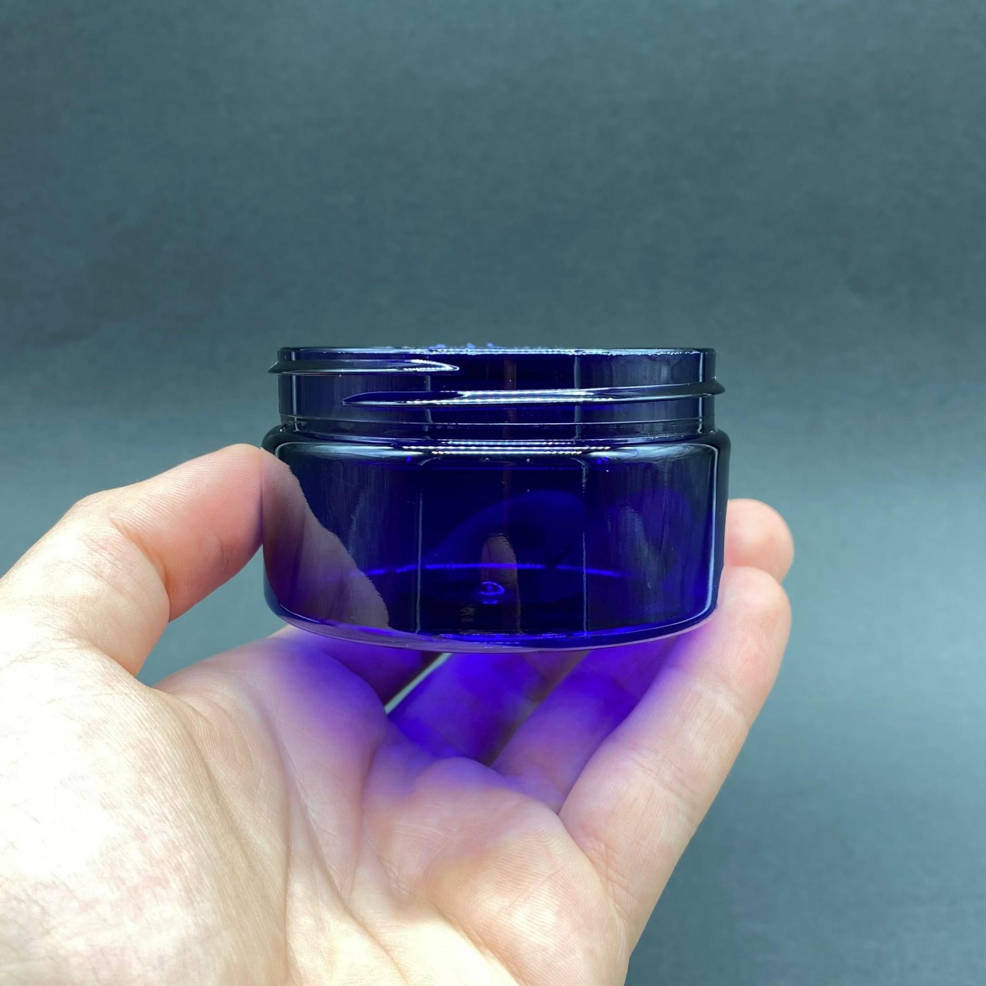 100 CC SERT PLASTİK MAVİ KREM KAVANOZU KAPAKSIZ (70 ağız) - 100 ML PLASTİK KAVANOZ