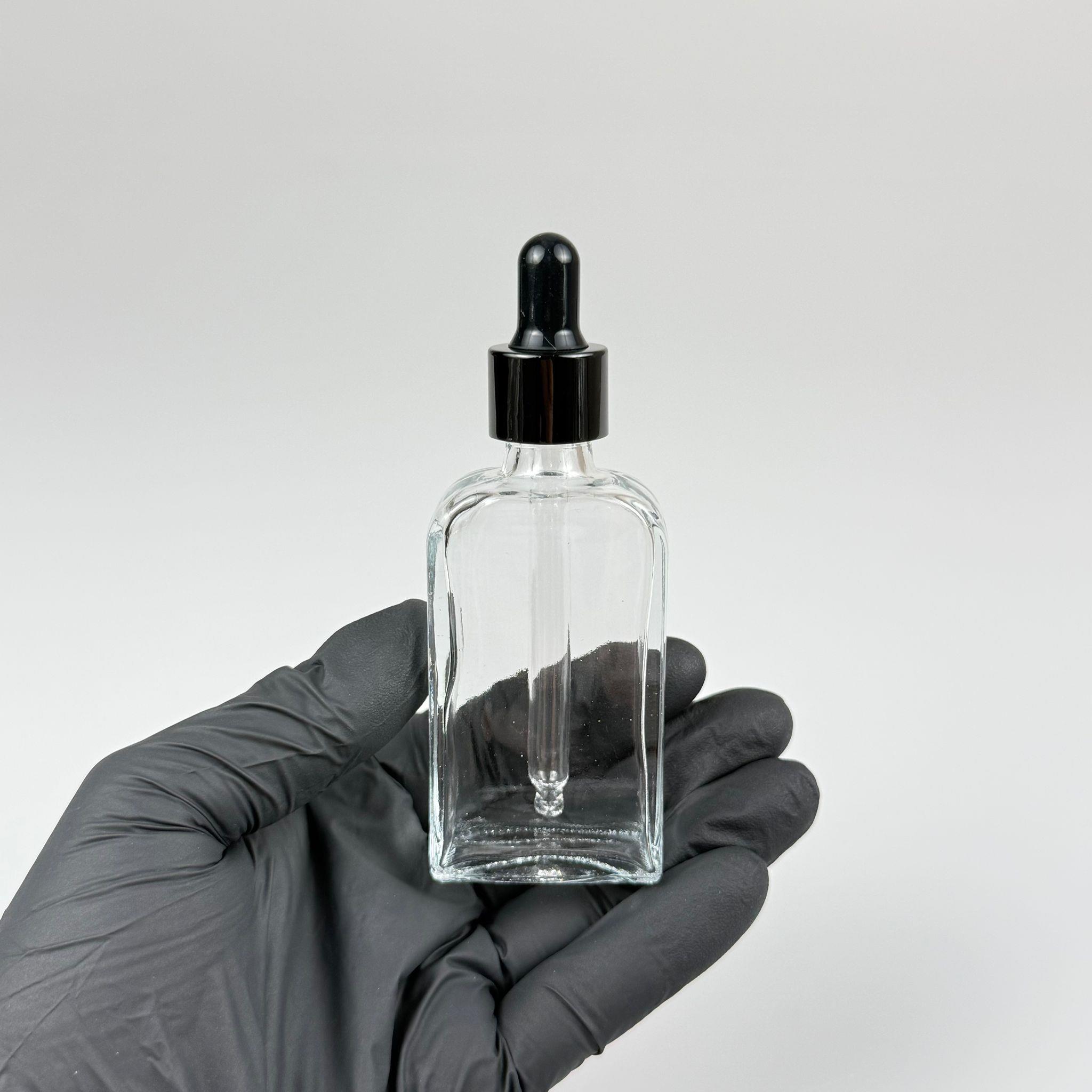 40 CC YASSI DİKDÖRTGEN PRESTİJLİ CAM DAMLALIKLI ŞİŞE - SİYAH EMZİK - SİYAH METALİK KAPAK - 40 ML CAM DAMLALIKLI ŞİŞE - DAMLALIKLI BOŞ ŞİŞE