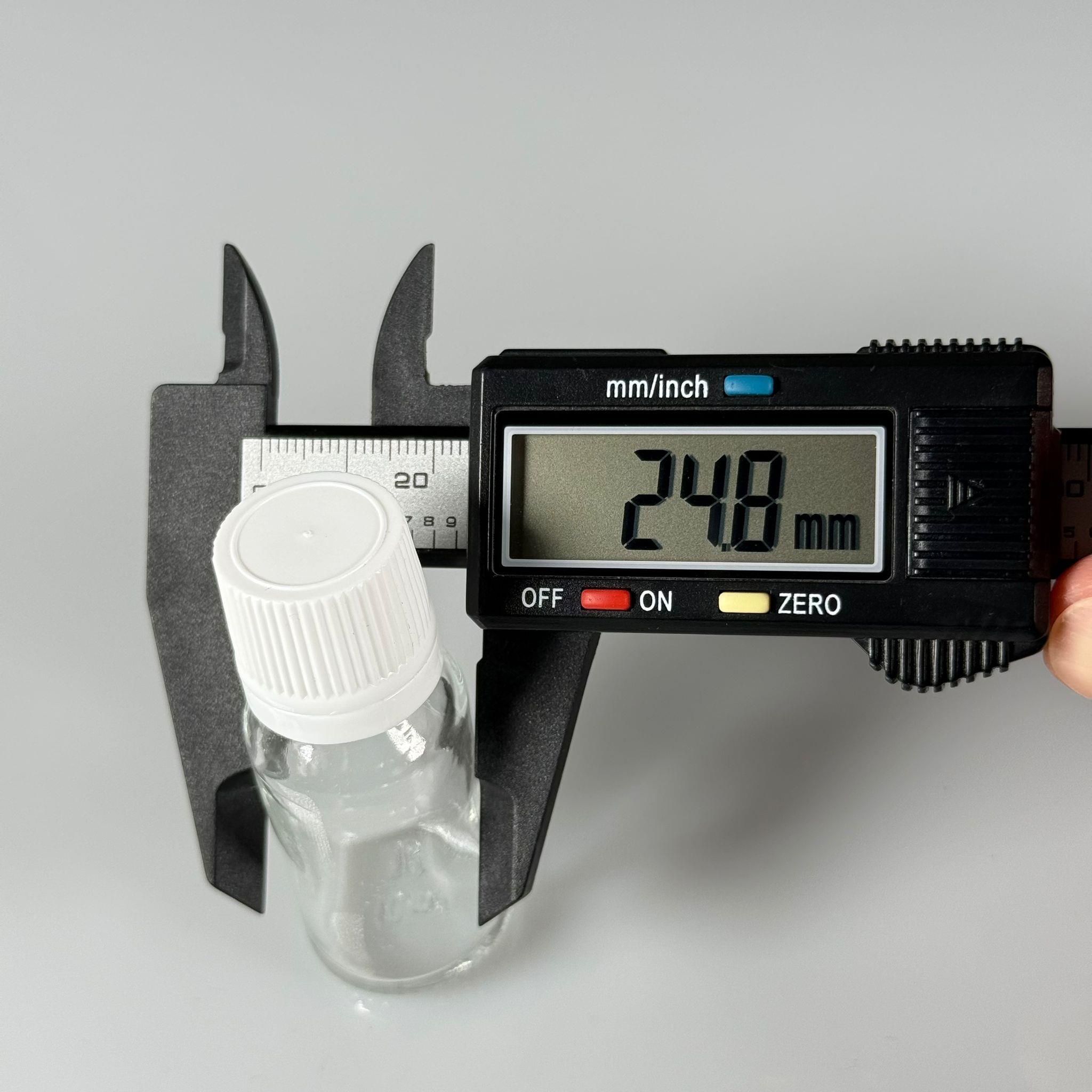 10 CC CAM ŞEFFAF KİLİTLİ, KENDİNDEN CONTALI BEYAZ KAPAKLI - 10 ML DAR AĞIZLI İLAÇ ŞİŞESİ