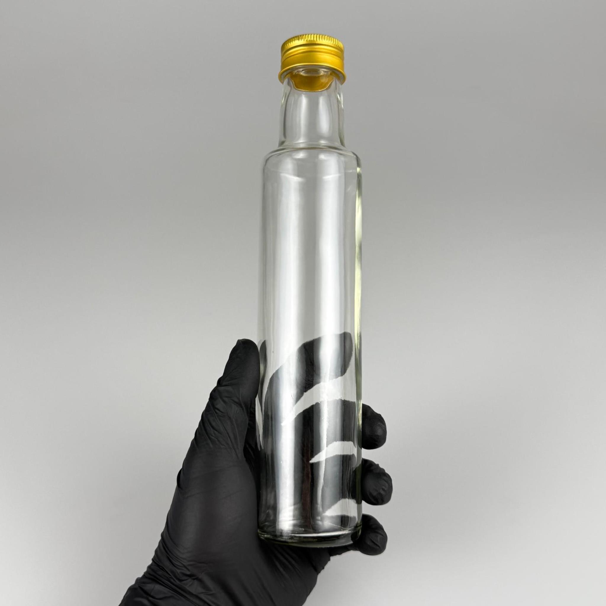 250 CC DORİKA CAM ŞİŞE - GOLD METAL ALÜMİNYUM KAPAKLI - 250 ML DORİKA YAĞ ŞİŞESİ - SİRKE ŞİŞESİ