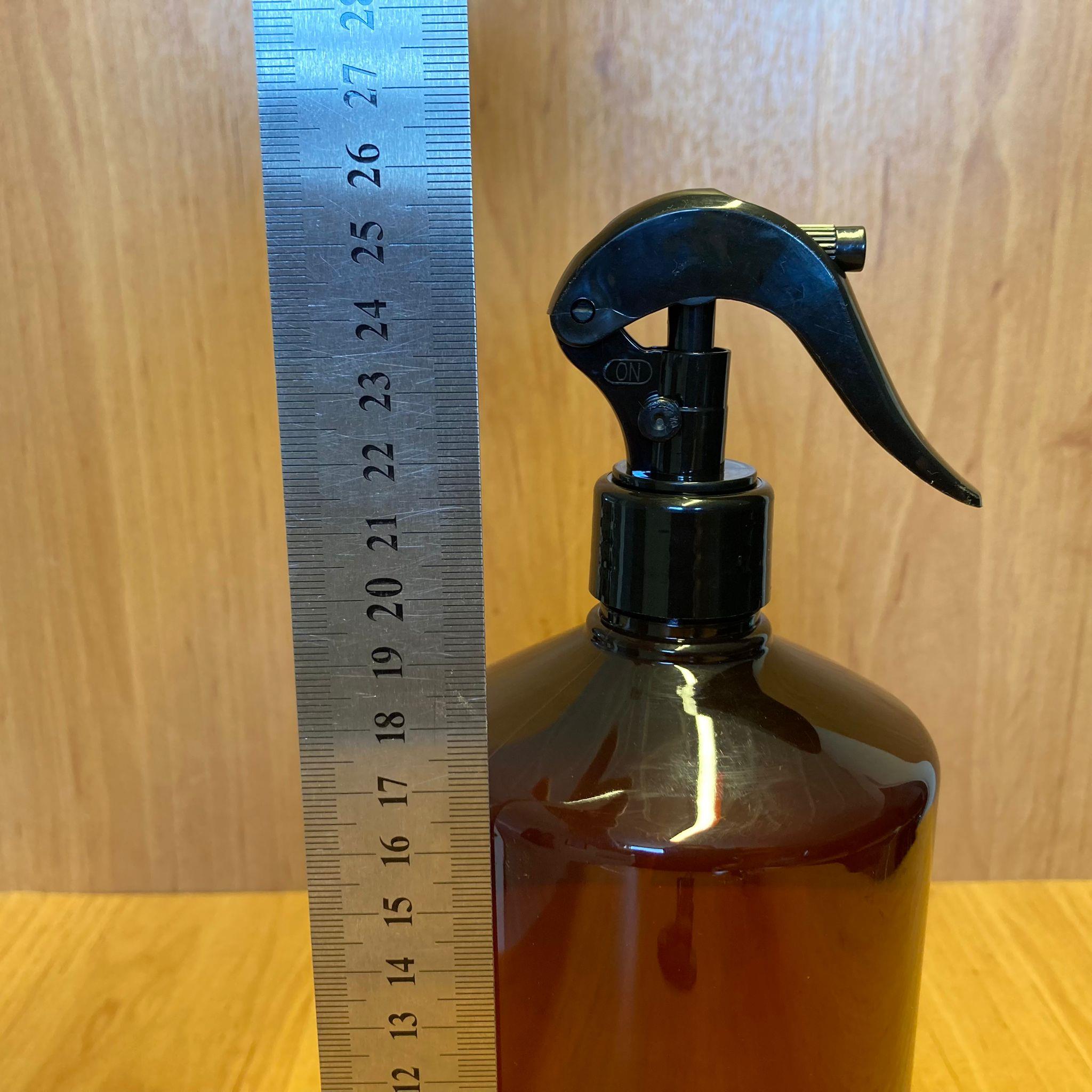 1000 CC AMBER PLASTİK ŞİŞE - SİYAH TRİGER SPREYLİ - 1 LİTRE KAHVERENGİ BOŞ PLASTİK ŞİŞE - KALIN (45 GR)