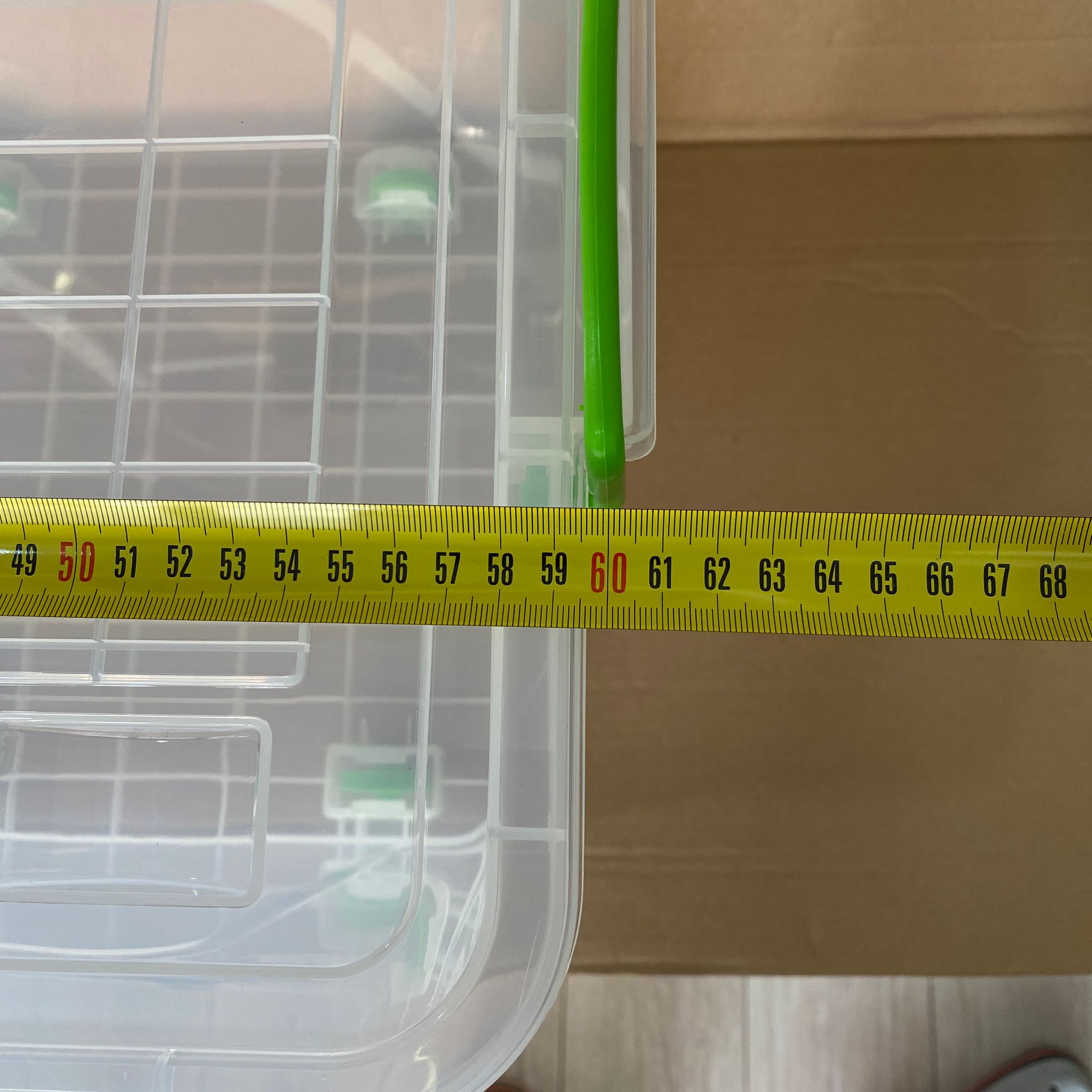 SAKLAMA KABI - DİKDÖRTGEN - 50 LİTRE - 60X40 CM YÜKSEKLİK 30 CM - TEKERLEKLİ SAKLAMA KABI
