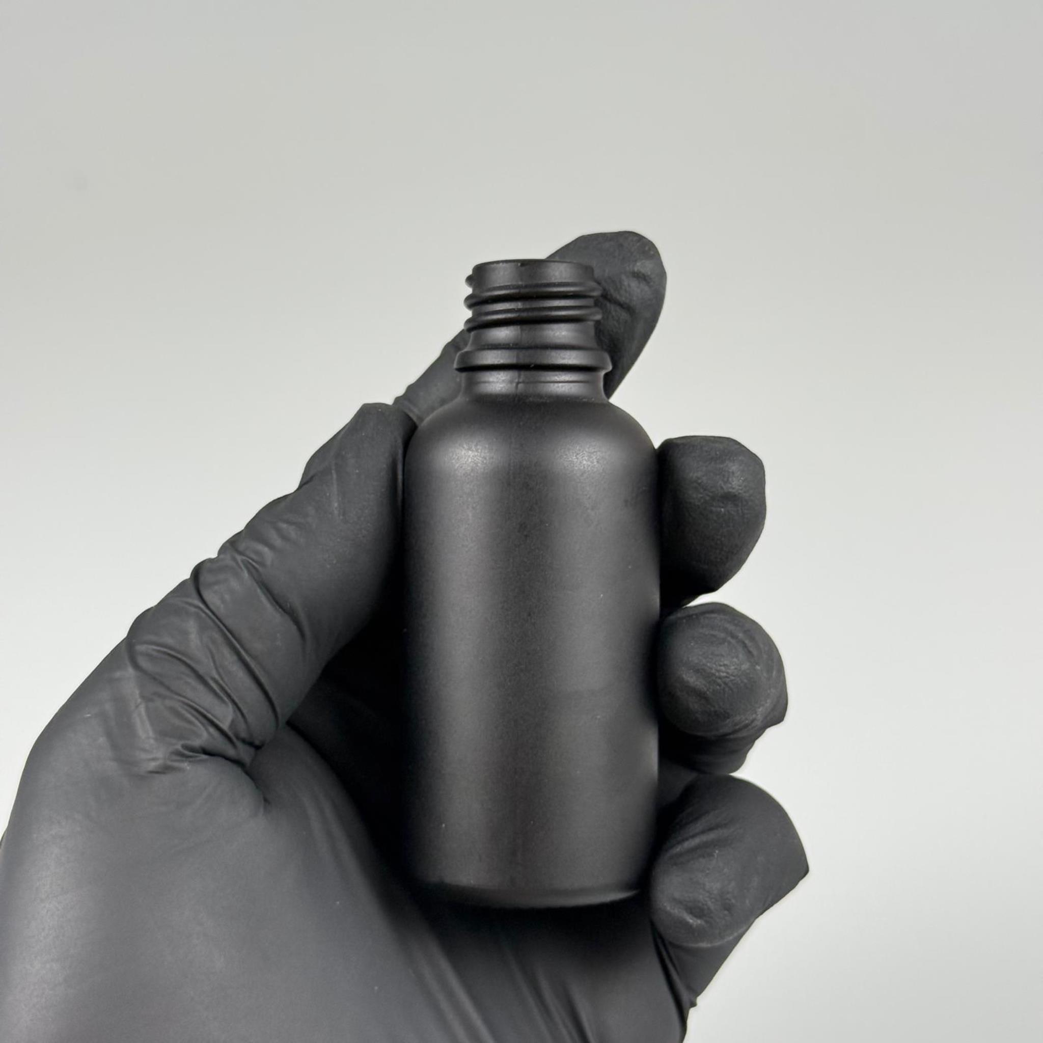 30 CC MAT SİYAH BOYALI CAM ŞİŞE KAPAKSIZ (18 AĞIZ) - 30 ML CAM ŞİŞE - MAT SİYAH RENK