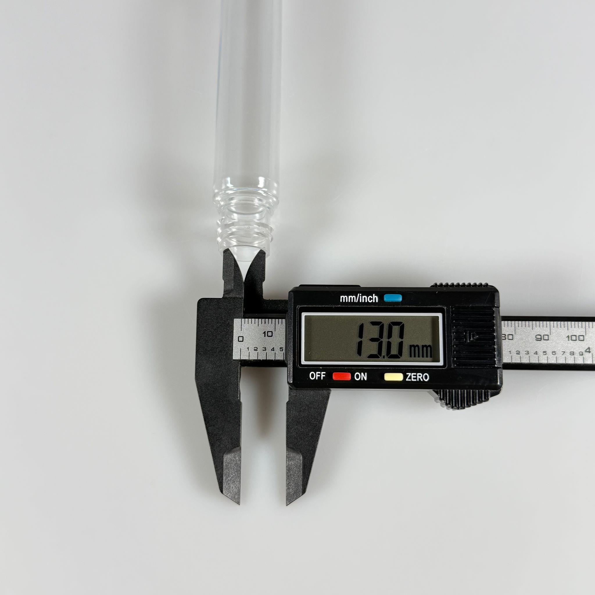 16 CM TÜP - 45 CC UZUN İNCE PET ŞİŞE - 18 AĞIZ KAPAKSIZ  - VANİLYA ÇUBUĞU, BAHARAT, DENEY TÜPÜ VB İÇİN PLASTİK TÜP