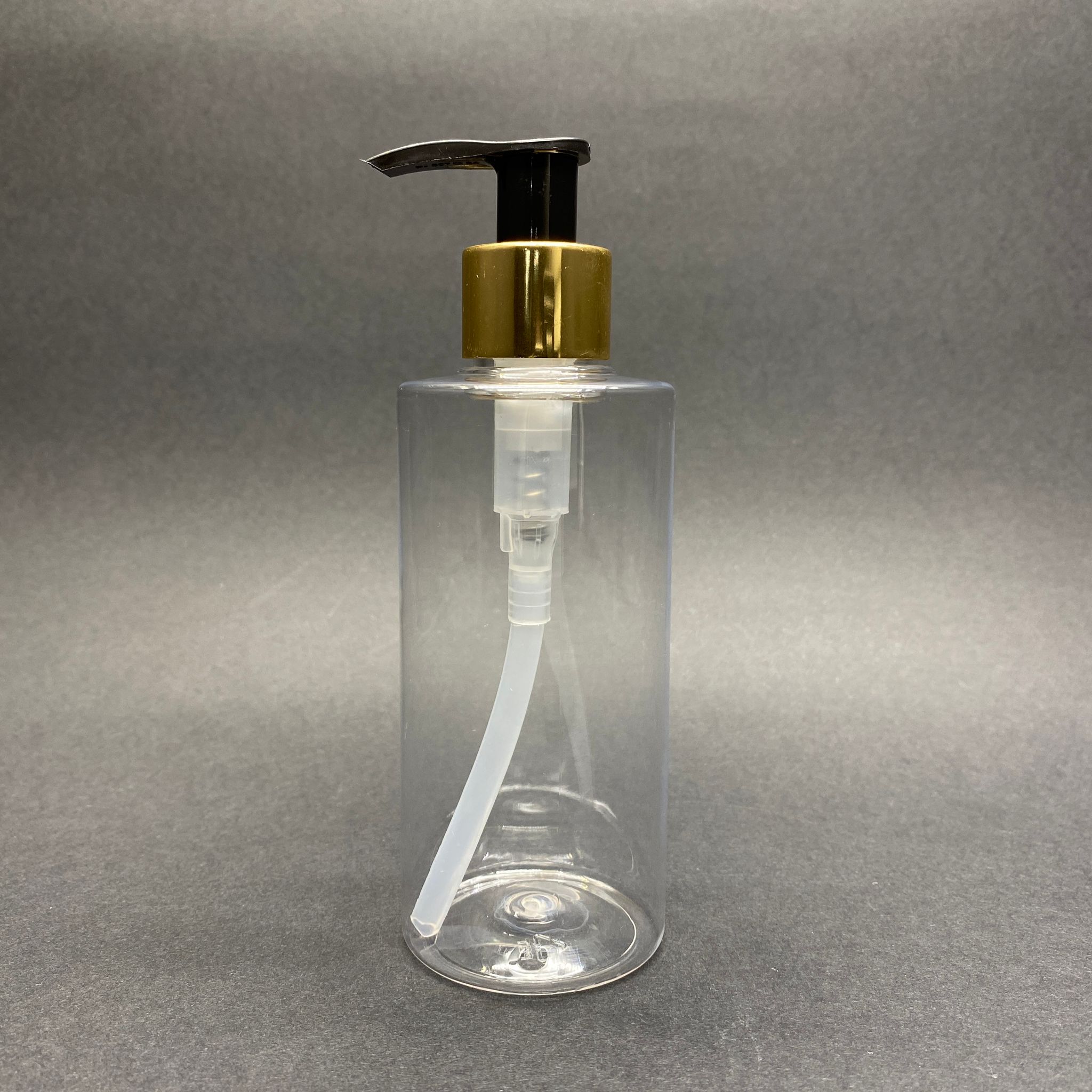 200 CC SİLİNDİR KESKİN KÜT MODEL SERT (25 GR) PET ŞİŞE - GOLD SABUN POMPALI - AĞIZ ÇAPI 24 MM - ŞEFFAF