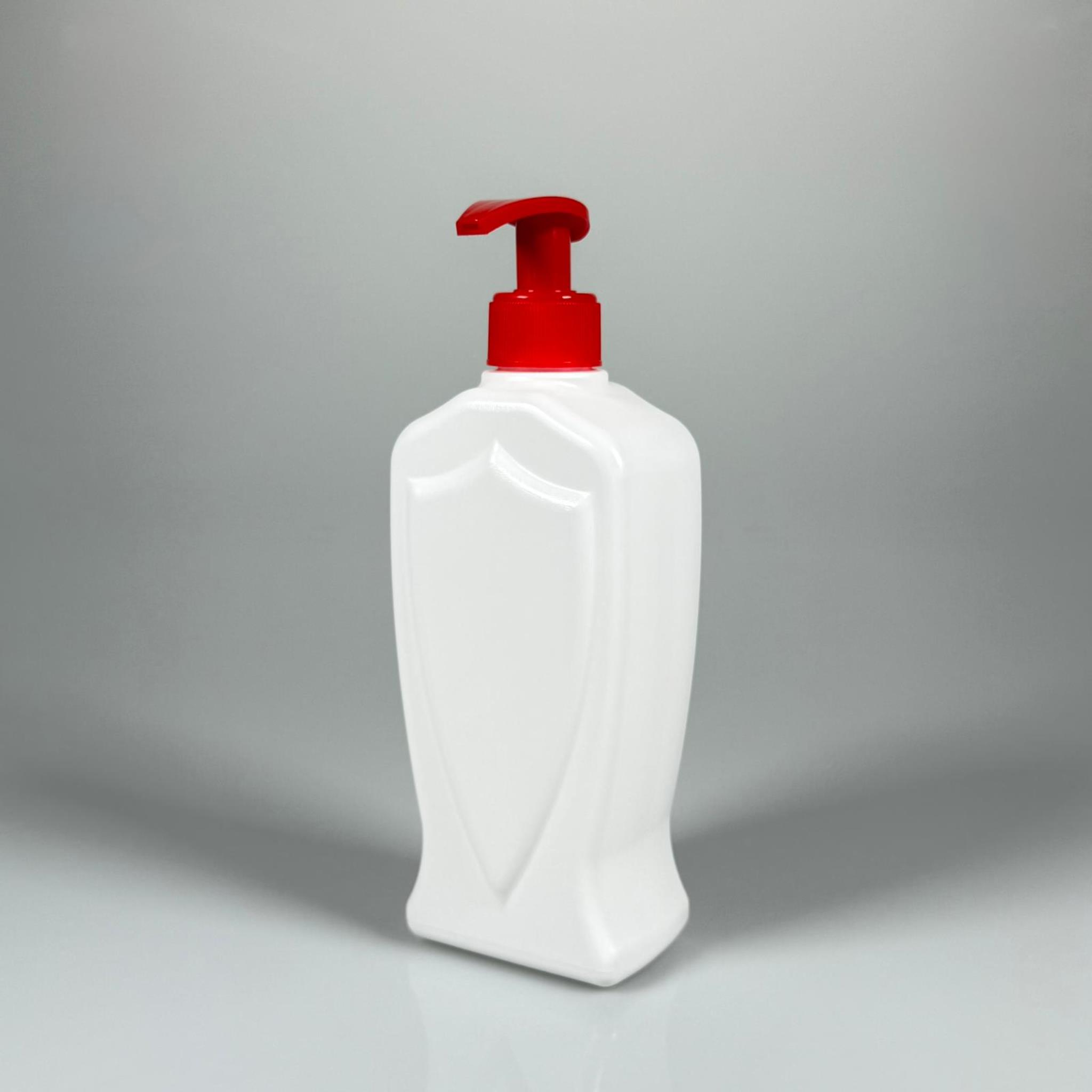 DEZENFEKTAN BİDONU 500 ML - KIRMIZI POMPALI - 500 ML BEYAZ BOŞ DEZENFEKTAN ŞİŞESİ