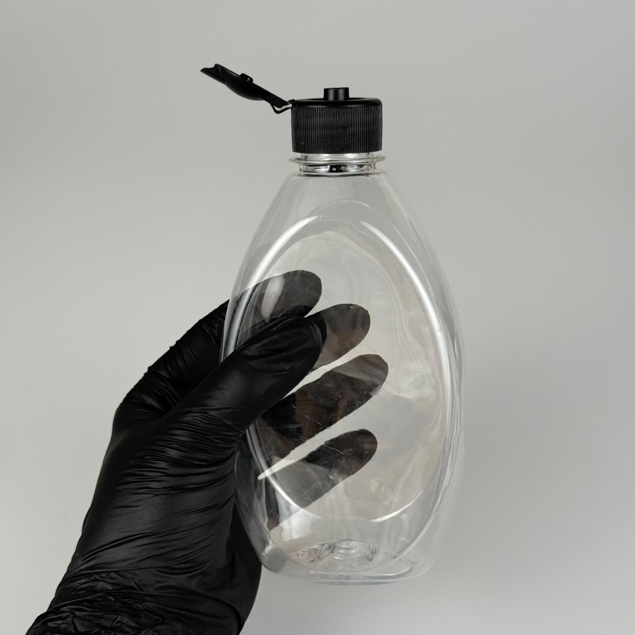 AKITICILI PET ŞİŞE - 400 ML PLASTİK ŞİŞE + 28 MM SİYAH FLİPTOP AÇILIR KAPAKLI SET