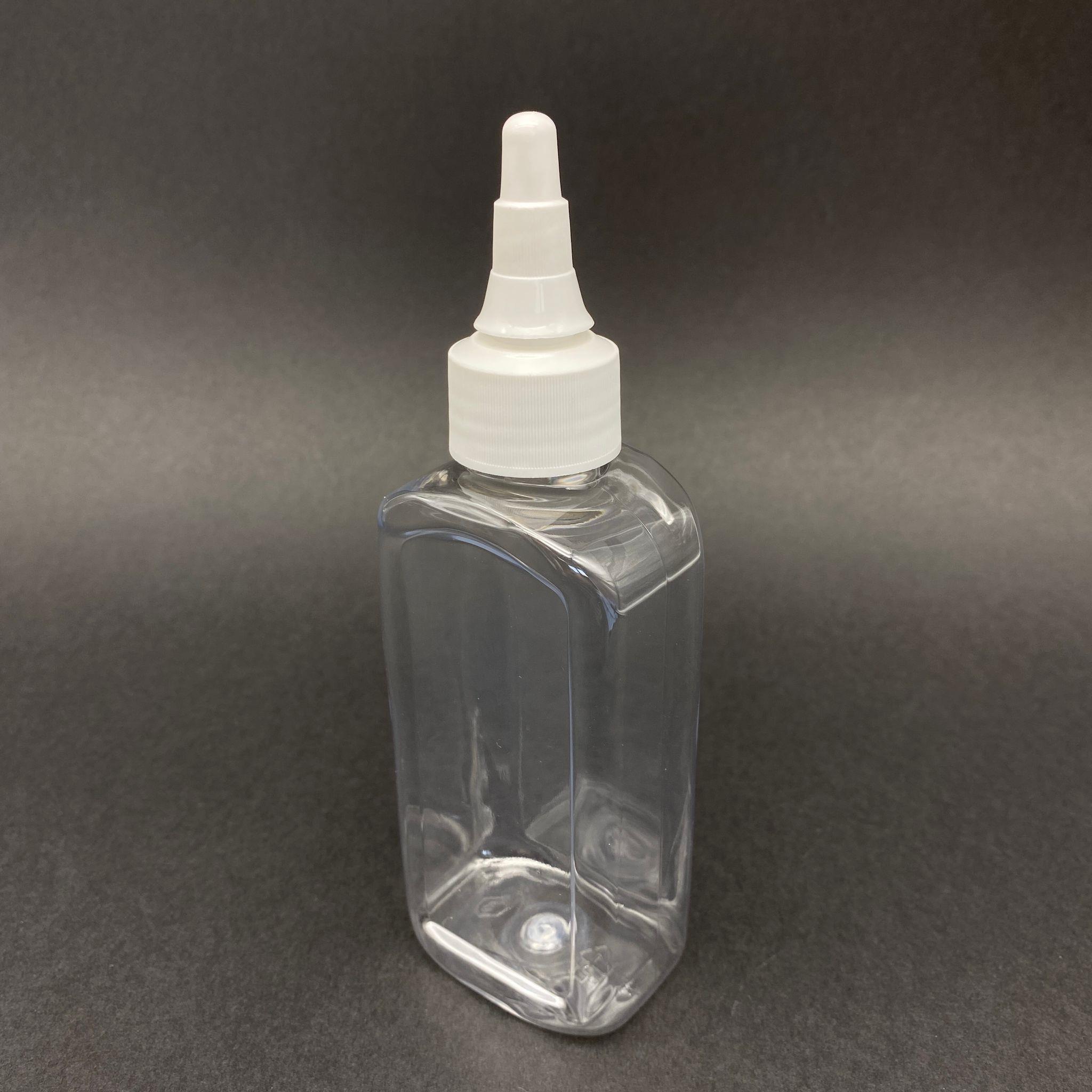 140 CC YASSI ŞİŞE - BEYAZ ASANSÖR AKITICILI KAPAKLI - 140 ML PLASTİK YASSI ŞİŞE