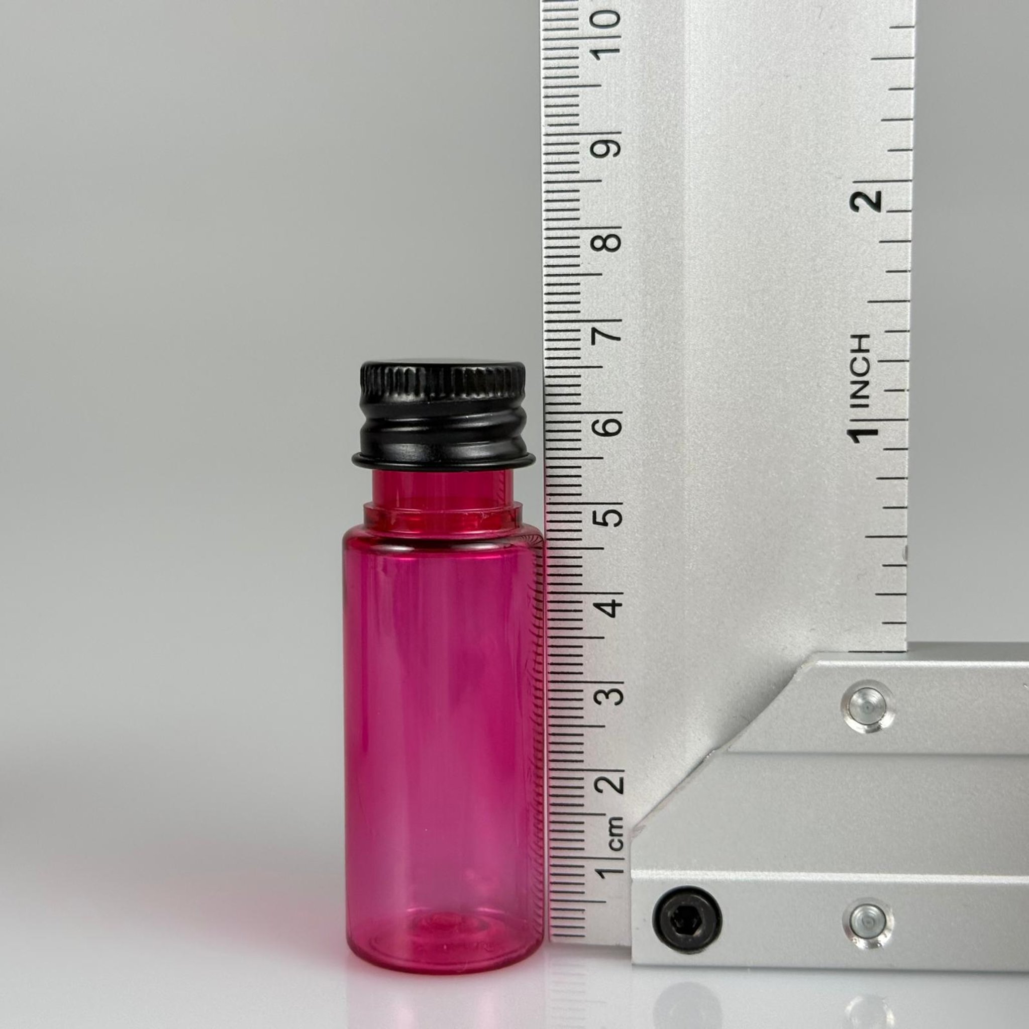 15 CC SİLİNDİR PEMBE PET ŞİŞE + KÖPÜK CONTALI SİYAH ALÜMİNYUM METAL KAPAKLI TAKIML - 15 ML PEMBE PET ŞİŞE
