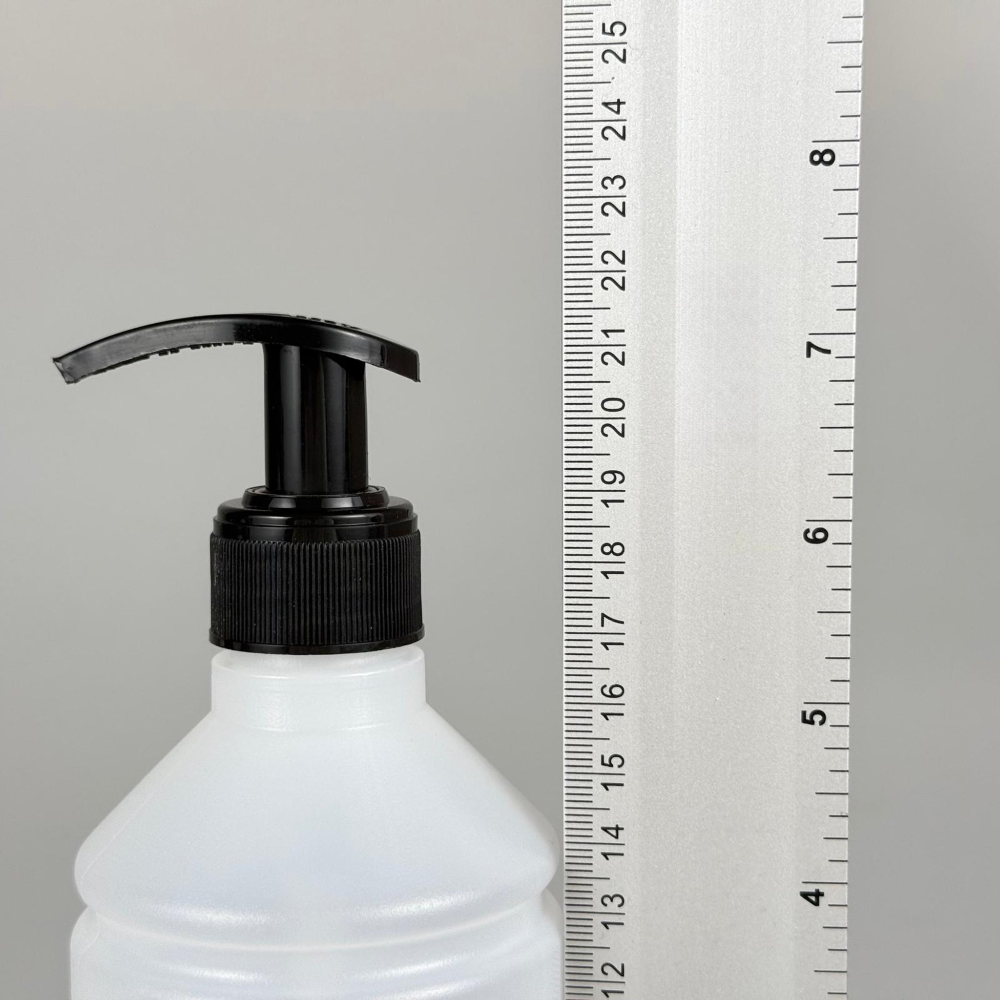 POMPALI ŞİŞE - 500 CC HDPE POLİETİLEN PLASTİK SİLİNDİR ŞEFFAF ŞİŞE + 28 MM POMPA SİYAH TAKIM