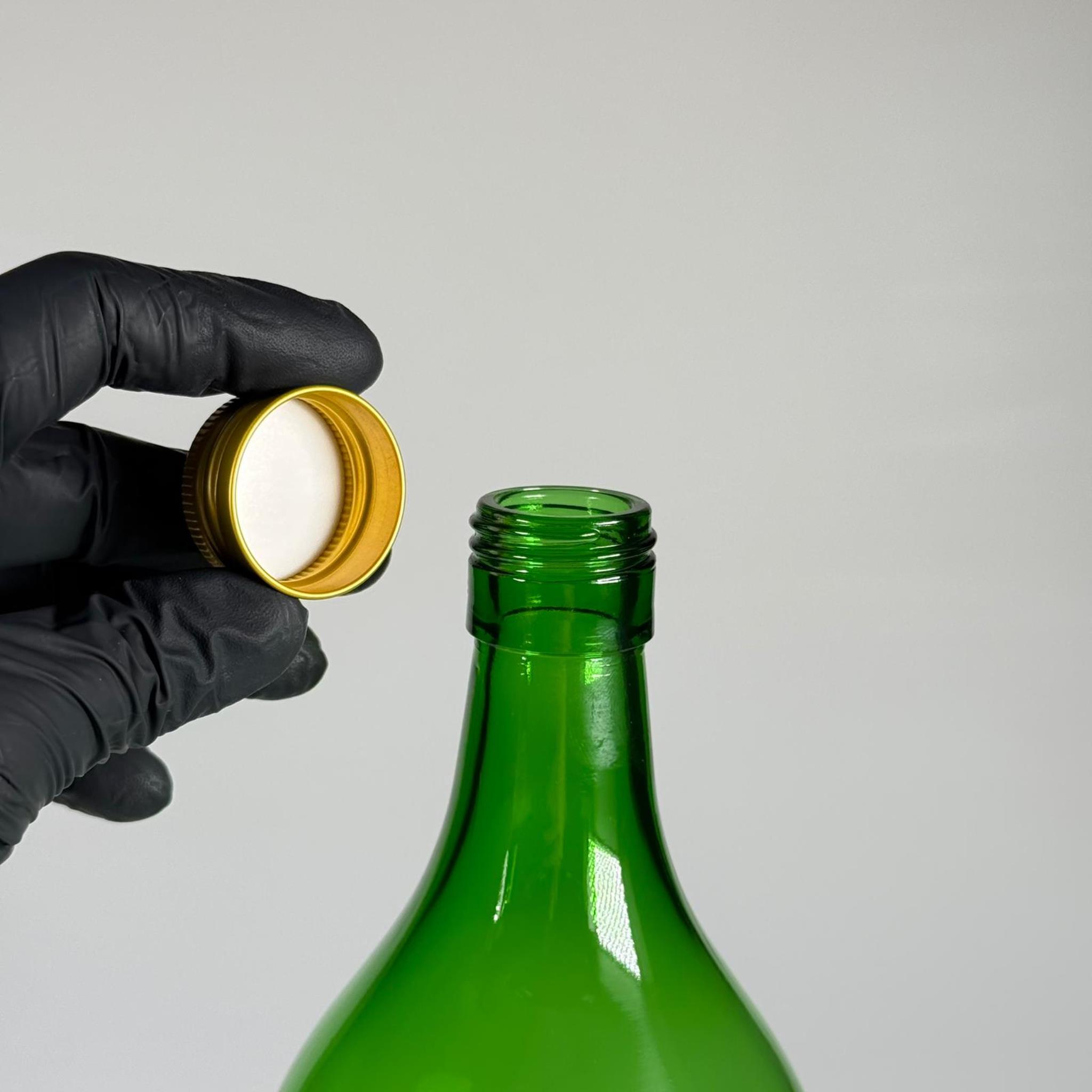 2000 CC YEŞİL CAM ŞİŞE - GOLD METAL ALÜMİNYUM KAPAKLI - 2000 ML YAĞ ŞİŞESİ - SİRKE ŞİŞESİ - 2 LİTRE CAM ŞİŞE