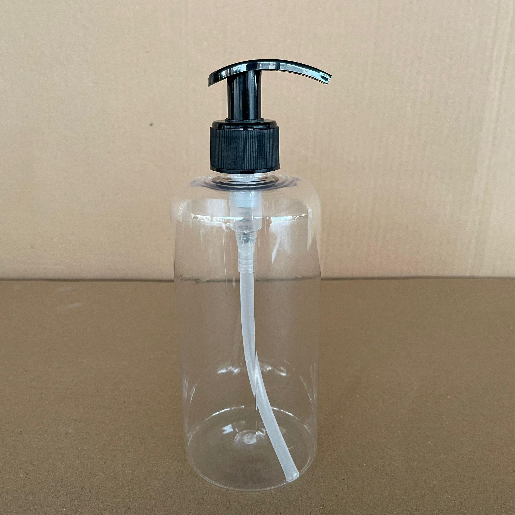 500 CC UZUN SİLİNDİR PET ŞİŞE KALIN (26 GR) - SİYAH SIVI SABUN POMPALI - 28 AĞIZ - 500 ML PET ŞİŞE