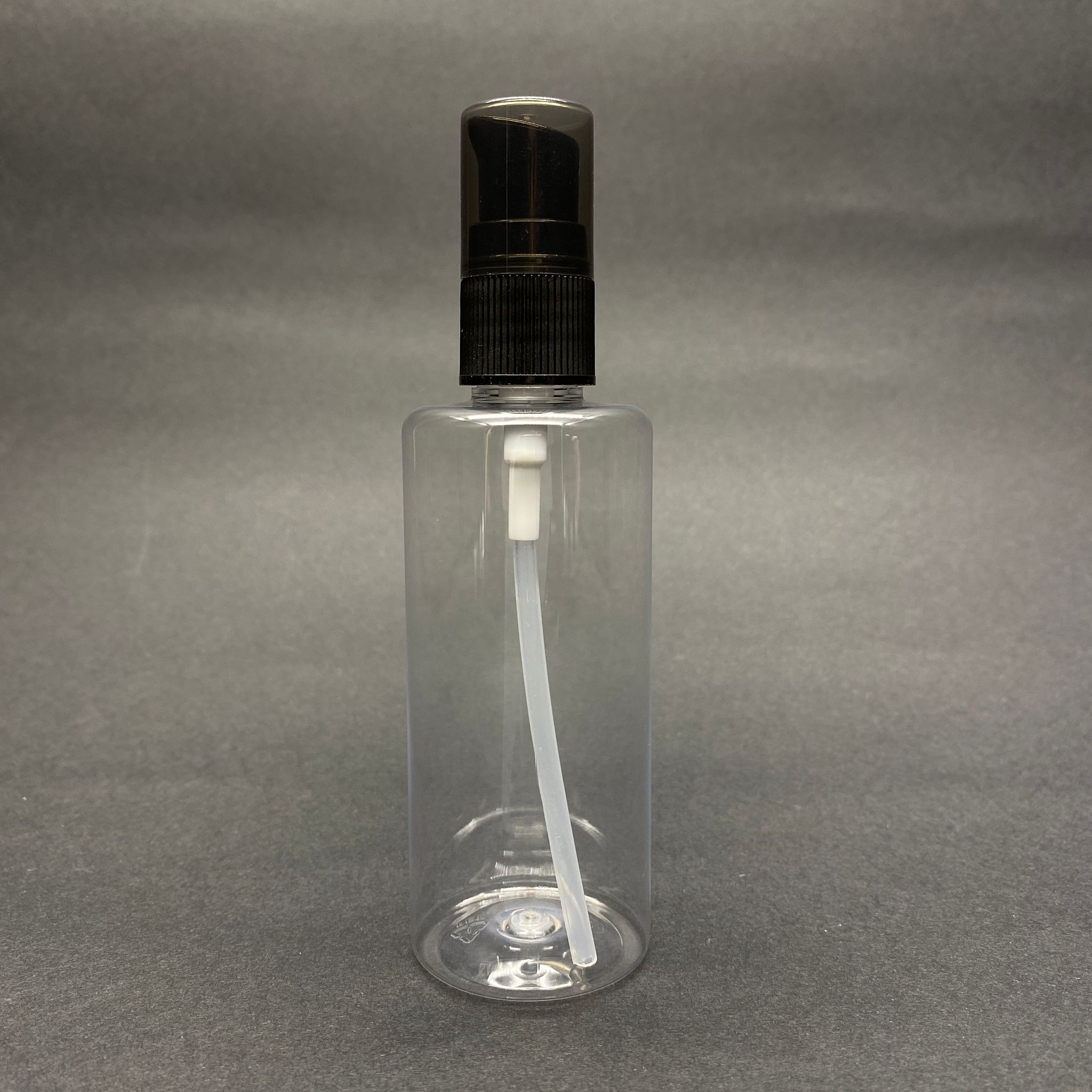 100 CC PET ŞİŞE SİLİNDİR - SİYAH LOSYON POMPALI - 100 ML KREM POMPALI PET ŞİŞE (YOĞUN KIVAMLI SIVILARDA KULLANILIR)