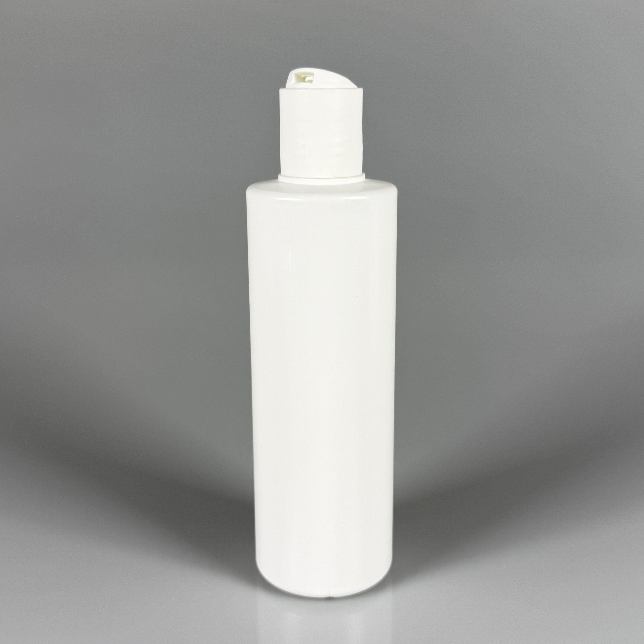 200 CC (SİLME 250 CC) BEYAZ SİLİNDİR MODEL MAT SERT POLİETİLEN ŞİŞE - BEYAZ DİSKTOP ŞAMPUAN KAPAKLI - 200 ML BEYAZ PLASTİK ŞİŞE