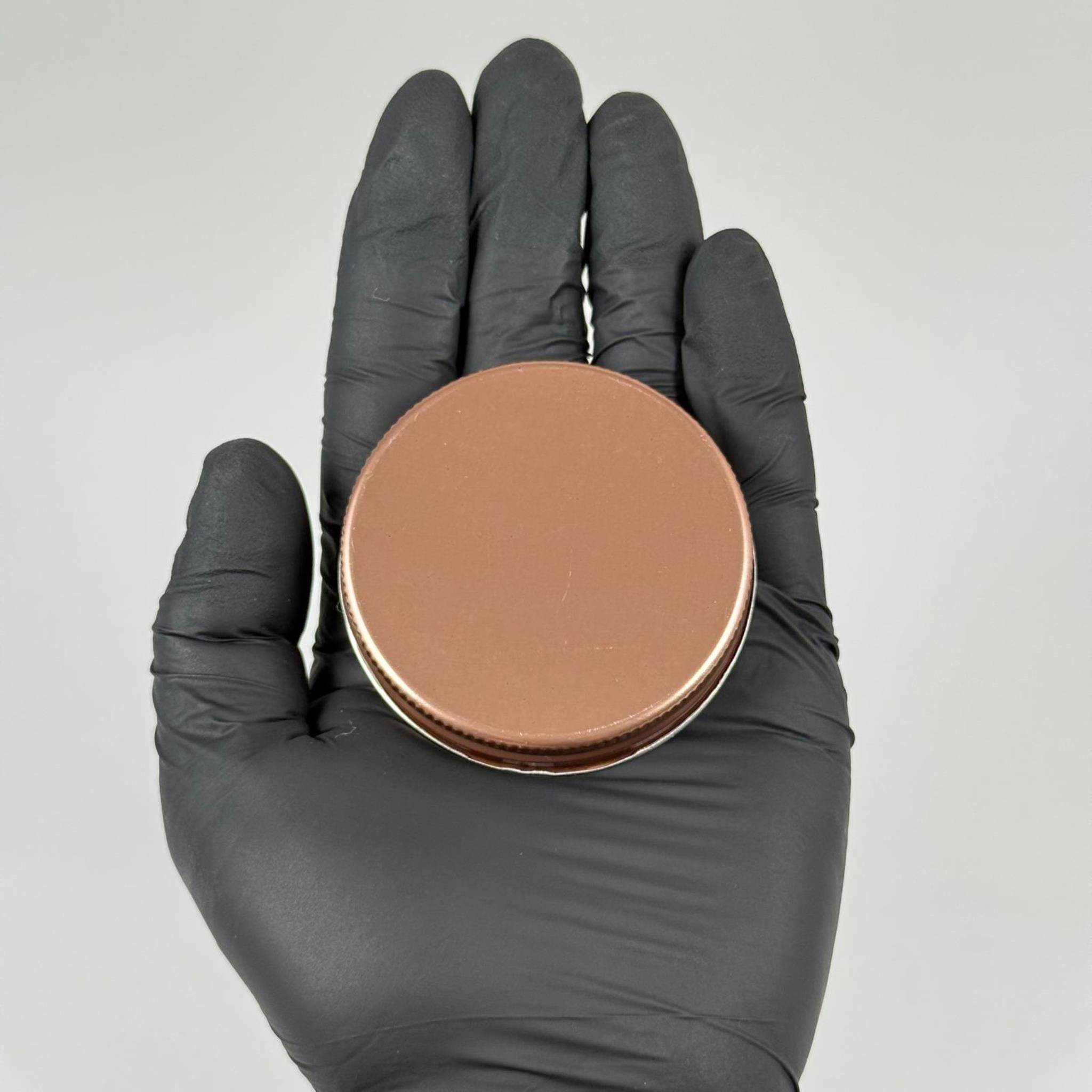 57 MM VİDALI BRONZ METAL KAPAK (ŞİŞECAM 50 CC CAM KREM KAVANOZU KAPAĞI)