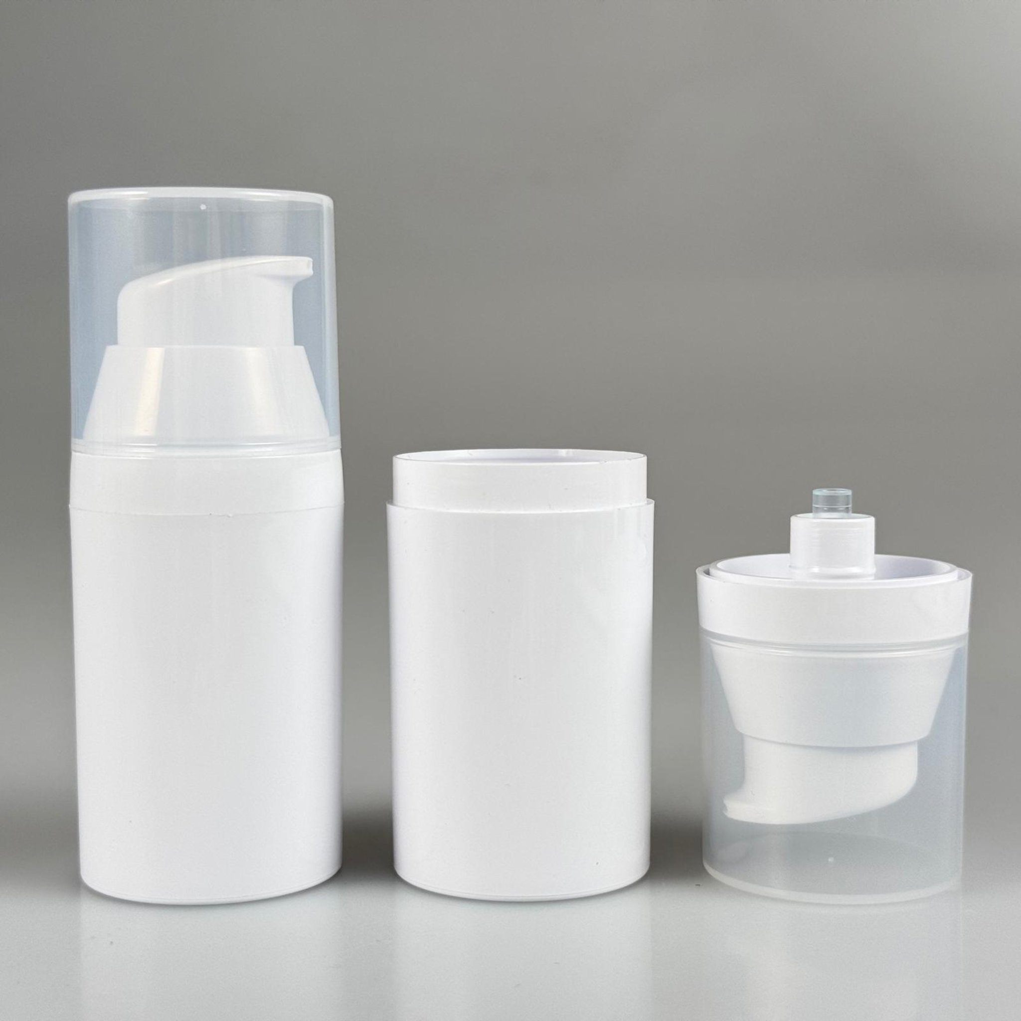 BOŞ KREM VE LOSYON ŞİŞESİ 30 ML BOŞ AİRLESS ŞİŞE - HAVASIZ POMPALI BEYAZ AİRLESS ASANSÖR ŞİŞE - GÜNEŞ KREMİ , TONİK VB AMBALAJI