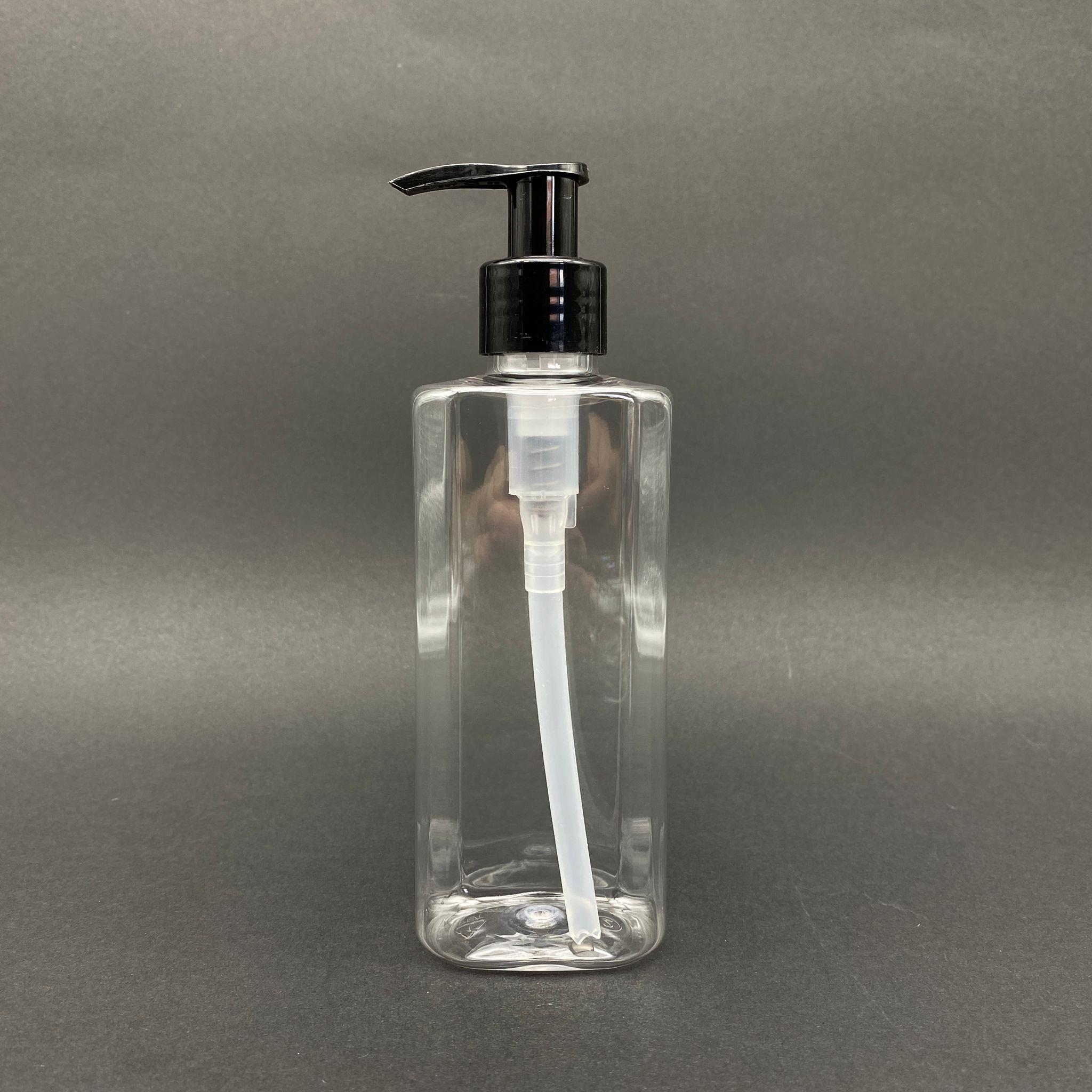 200 CC YASSI PET ŞİŞE - SİYAH POMPALI - 200 ML POMPALI PLASTİK ŞİŞE