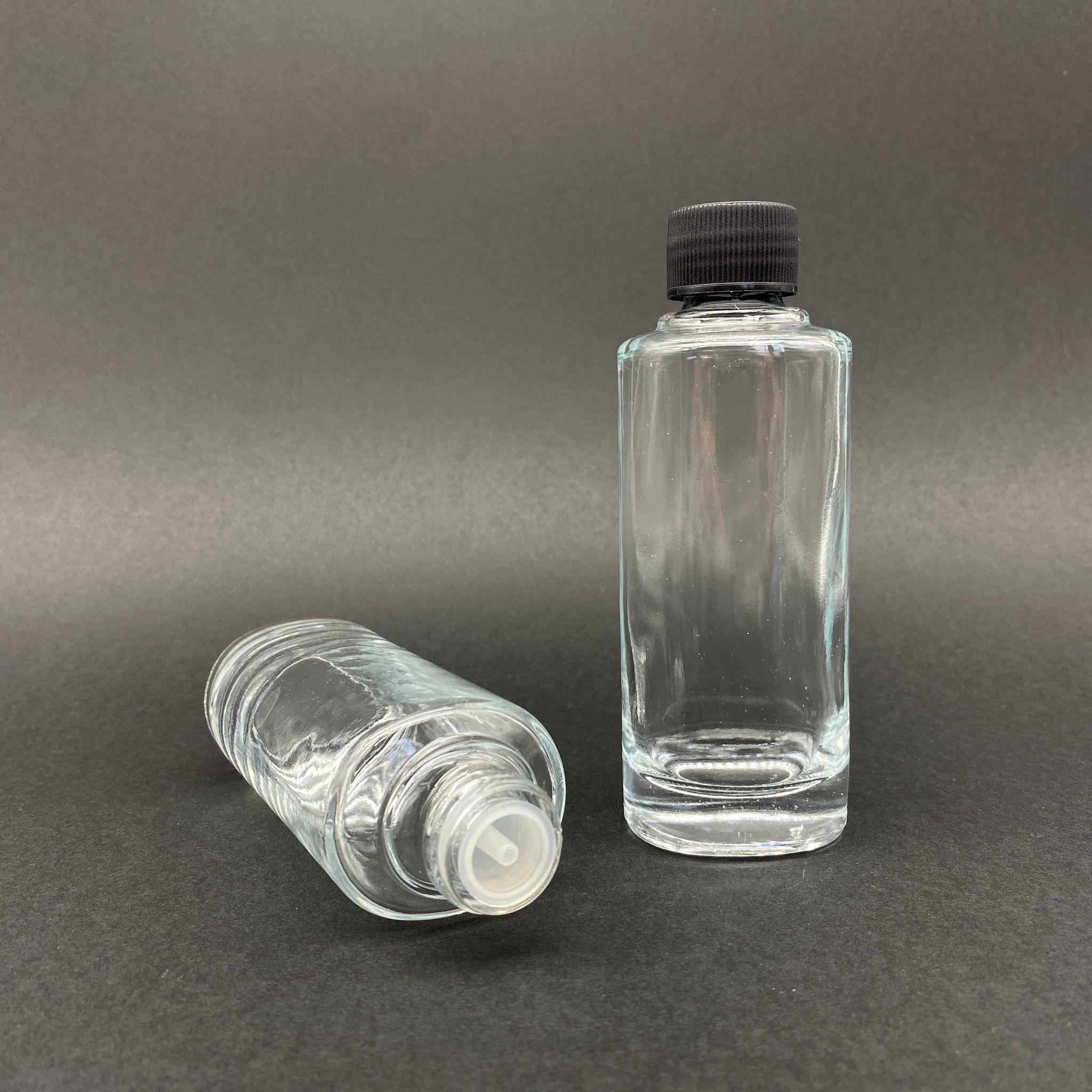 100 CC REBUL ŞİŞE - SİYAH KAPAKLI - KOLONYA TIPALI - 100 ML REBUL MODEL CAM KOLONYA ŞİŞESİ