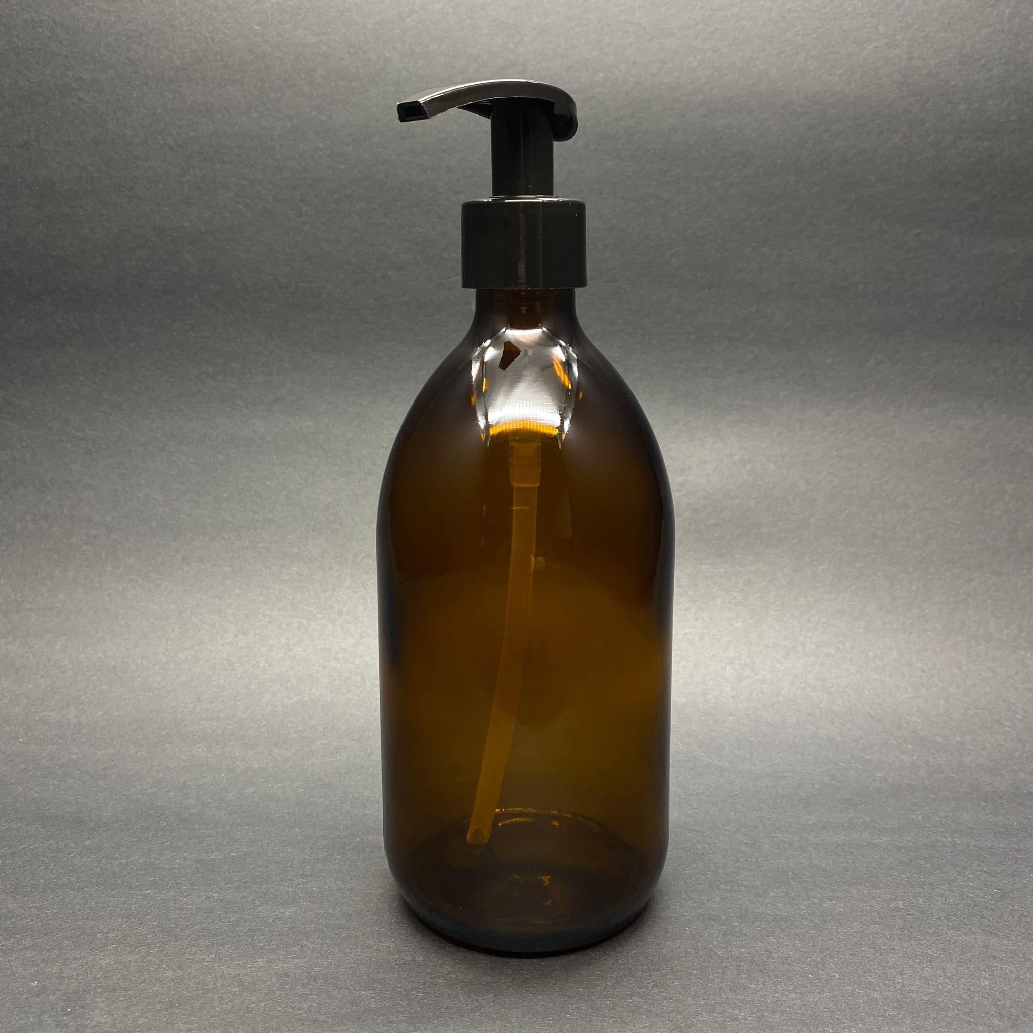 500 CC AMBER TOMBUL ÖZEL SERİ CAM ŞİŞE - SİYAH POMPALI - 500 ML CAM ECZA ŞİŞESİ - KAHVERENGİ (HORTUM BOYU TAM ŞİŞEYE GÖRE)