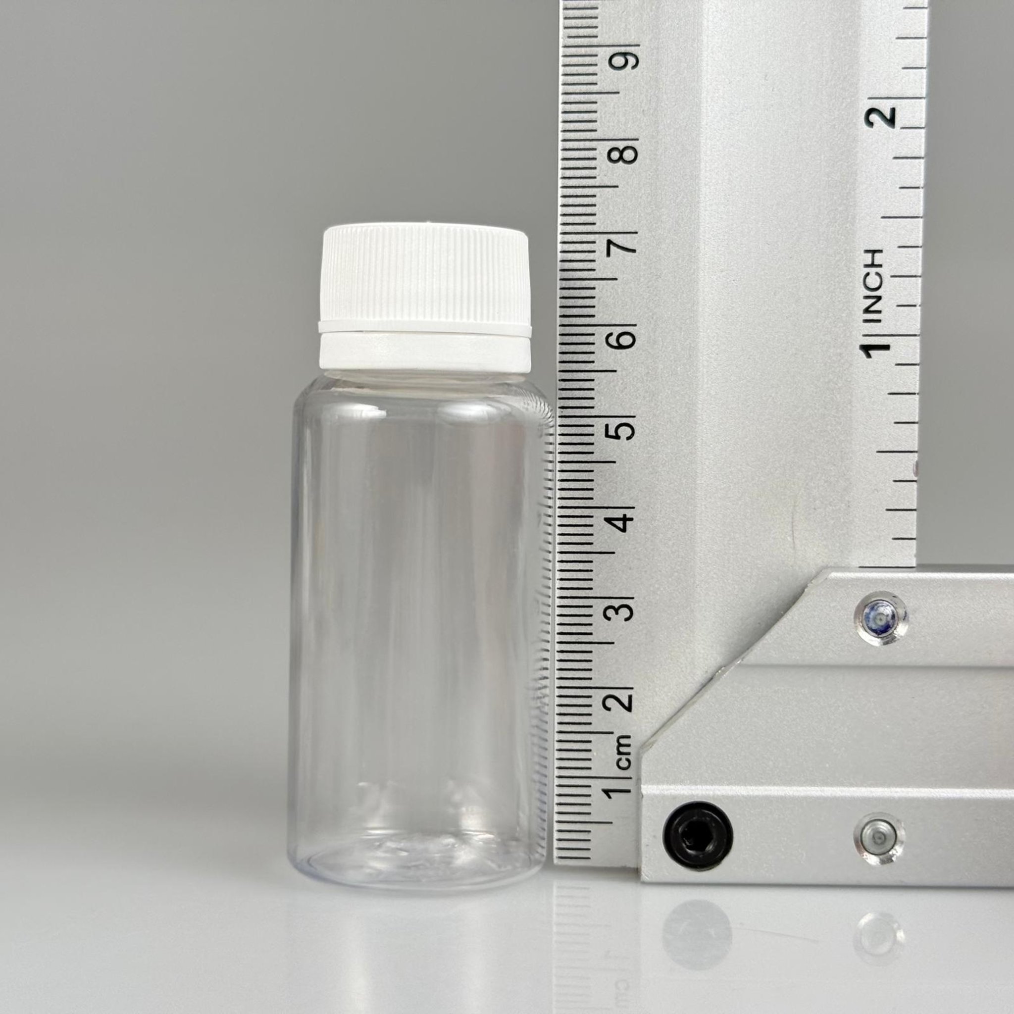 30 CC PET SHOT ŞİŞESİ (8 GR)  - KİLİTLİ BEYAZ KAPAKLI KOLAJEN ŞİŞESİ - 30 ML PLASTİK ŞİŞE - ŞEFFAF