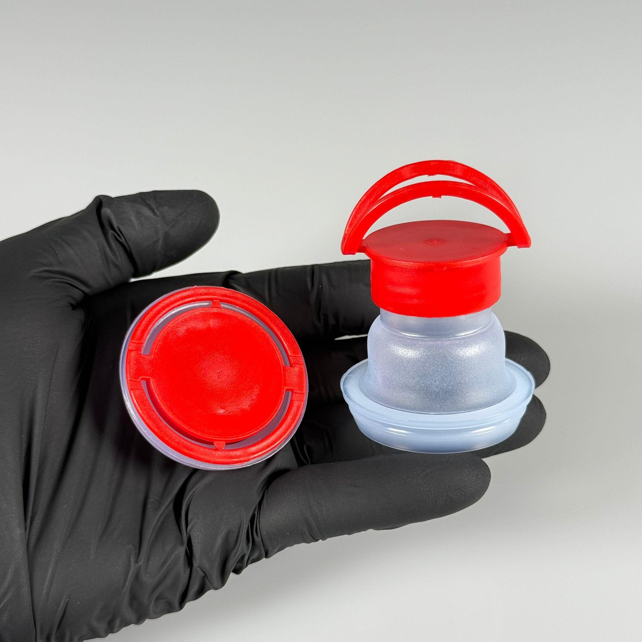 42 MM P2 K CL NATÜREL KIRMIZI BERİCAP  (SOLVENT VE TİNER TENEKESİ İÇİN) - TENEKE İÇİN PLASTİK KAPAK - YEDEK KİMYASAL TENEKE KAPAĞI - Çakma Metal TENEKE Kapağı