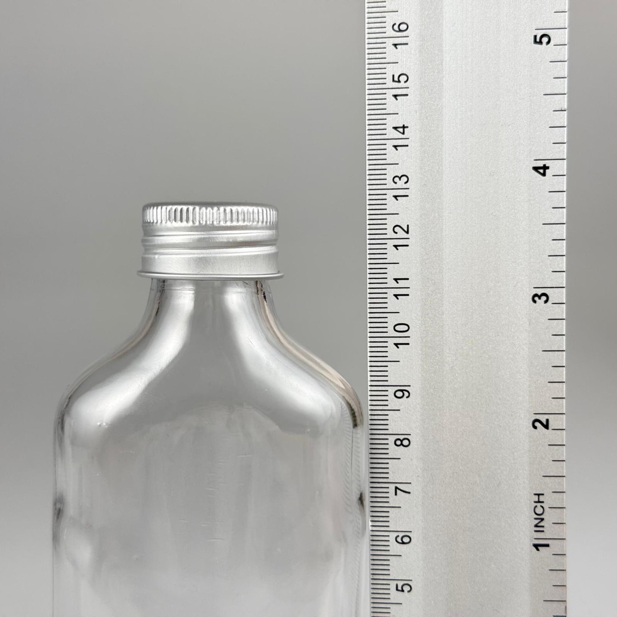 100 CC YASSI CAM ŞİŞE - GÜMÜŞ METAL ALÜMİNYUM KAPAKLI - 100 ML CAM ŞİŞE - SOĞUK KAHVE İÇİN COLD BREW ŞİŞESİ