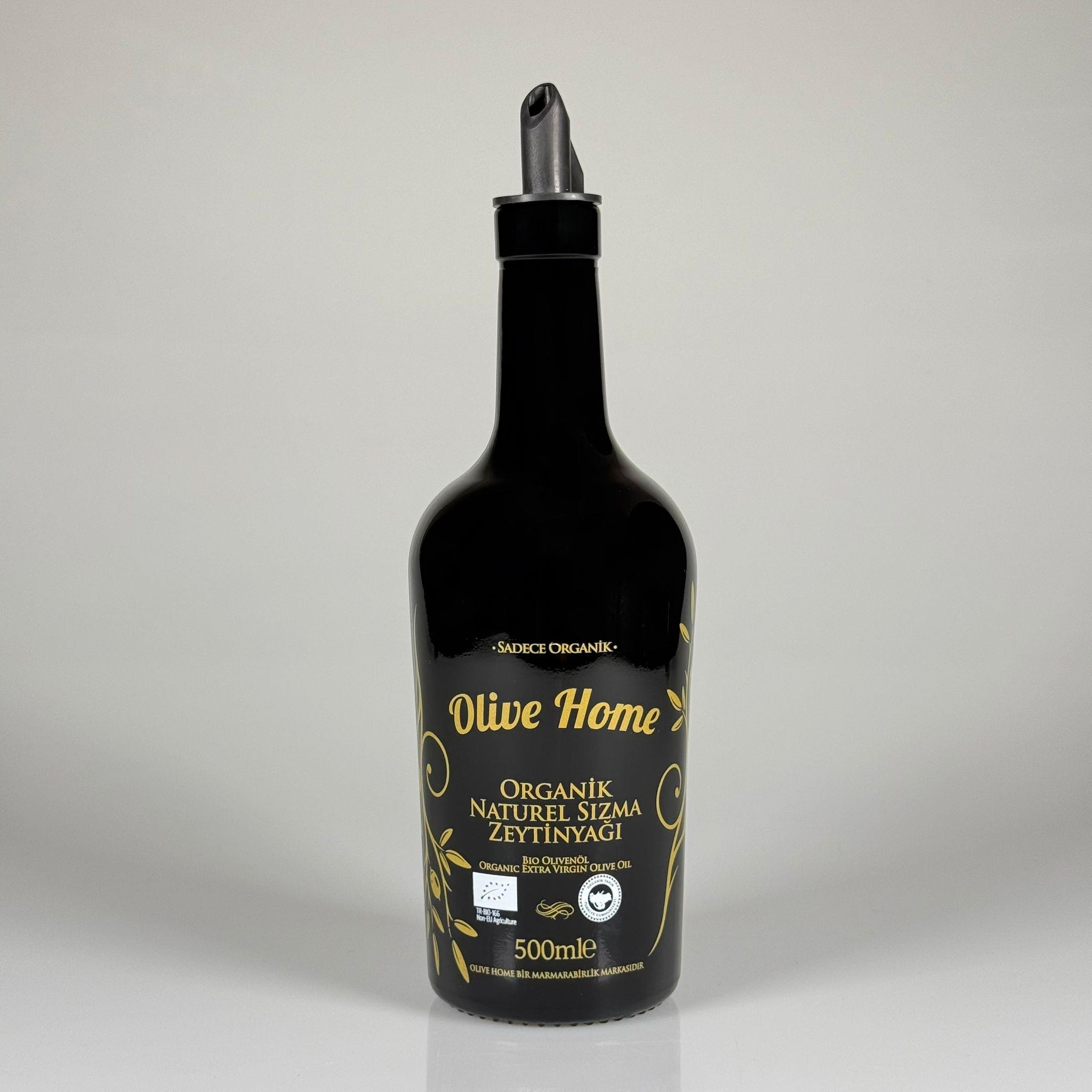 500 CC SİYAH OLİVE YAZI CAM ZEYTİNYAĞ ŞİŞESİ - SİLİKON AKITICILI YAĞDANLIK TIPALI - 500 ML YAĞDANLIK BASKILI CAM ŞİŞE