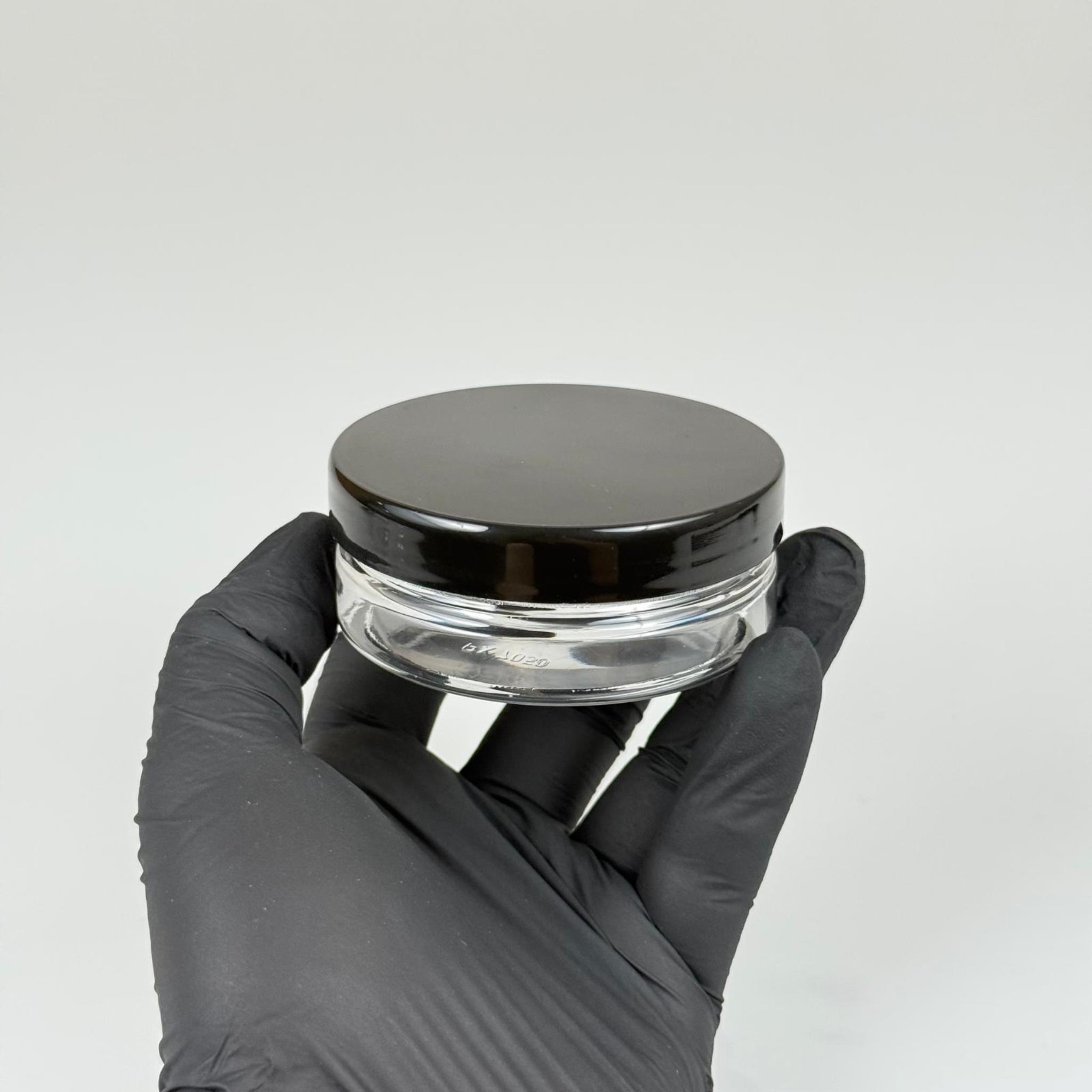 50 ML SERT PET KAVANOZ + SİYAH PLASTİK KAPAK + İÇ TIPA - 50 CC KALIN ŞEFFAF PLASTİK KAVANOZ SİYAH PLASTİK KAPAKLI İÇ TIPALI TAKIM - KREM KAVANOZLARI