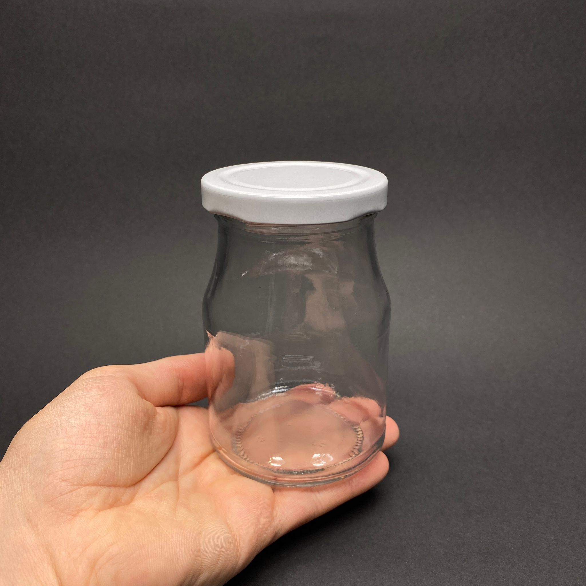 370 CC HENGSTENBERG CAM KAVANOZ - BEYAZ KAPAKLI - 370 ML CAM KAVANOZ