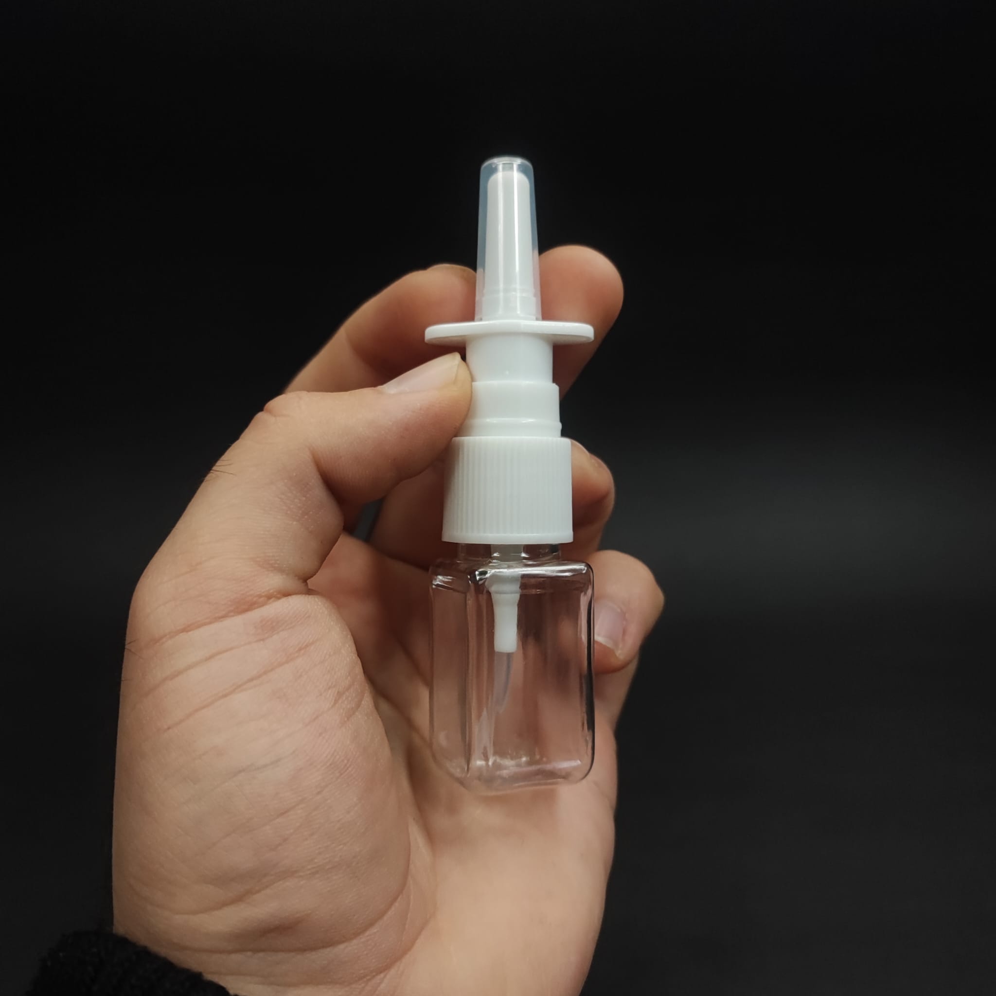 10 CC ŞEFFAF KARE PET ŞİŞE - NAZAL BURUN SPREYLİ 10 ML PLASTİK ŞİŞE