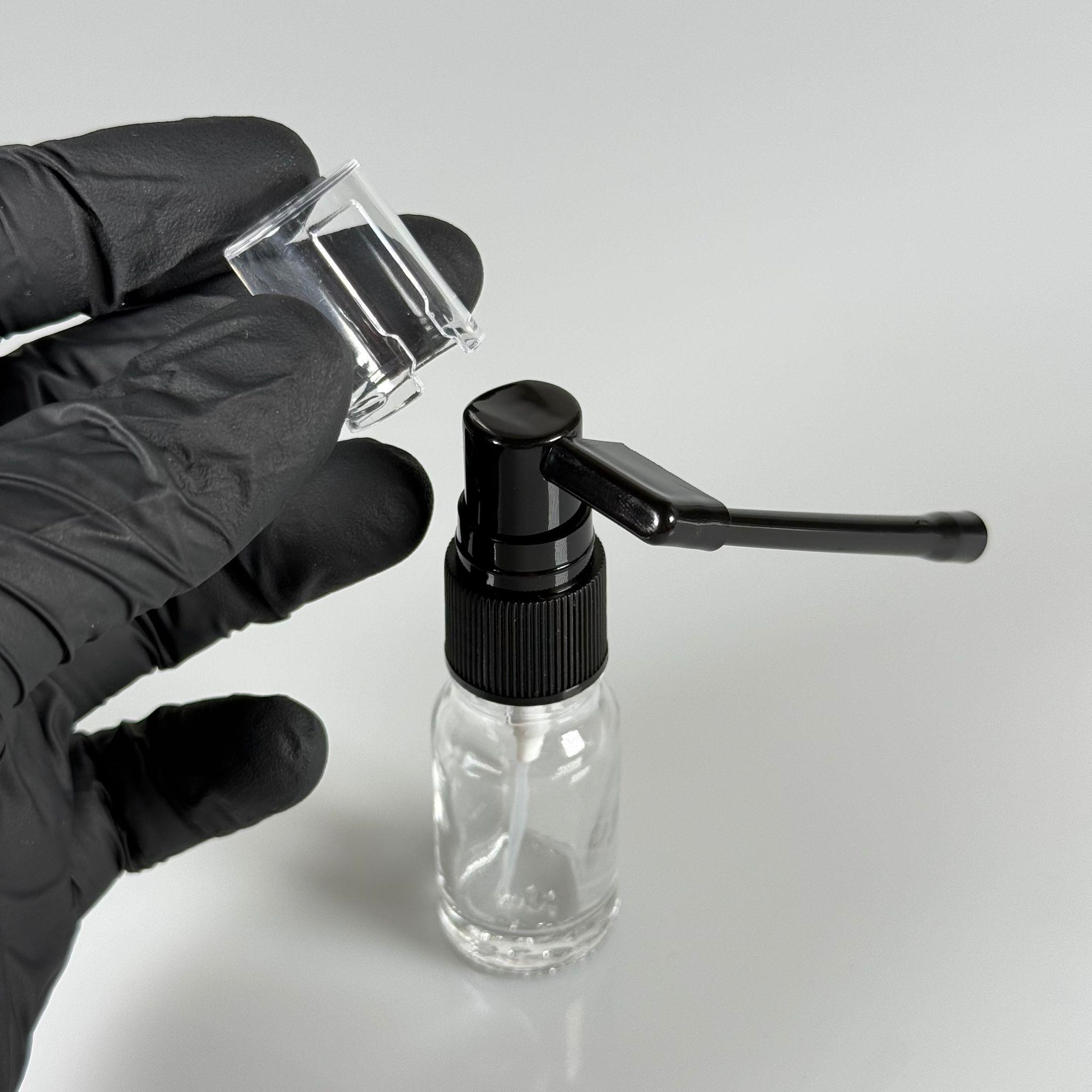 10 ml Farmasötik Plastik Uzun Nozullu Mist Oral Boğaz Spreyli Şeffaf Cam Şişe - 10 CC SİYAH ORAL BOĞAZ SPREYLİ CAM ŞİŞE