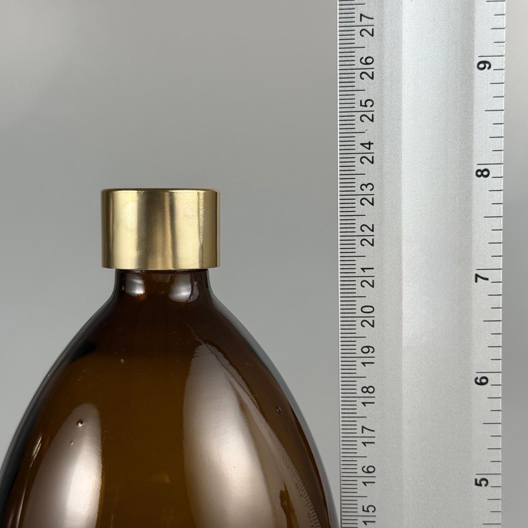 1000 CC AMBER CAM ŞİŞE + ALÜMİNYUM KAPLAMALI GOLD KAPAKLI + KÖR TIPALITAKIM - 1000 ML KAHVERENGİ CAM ŞİŞE