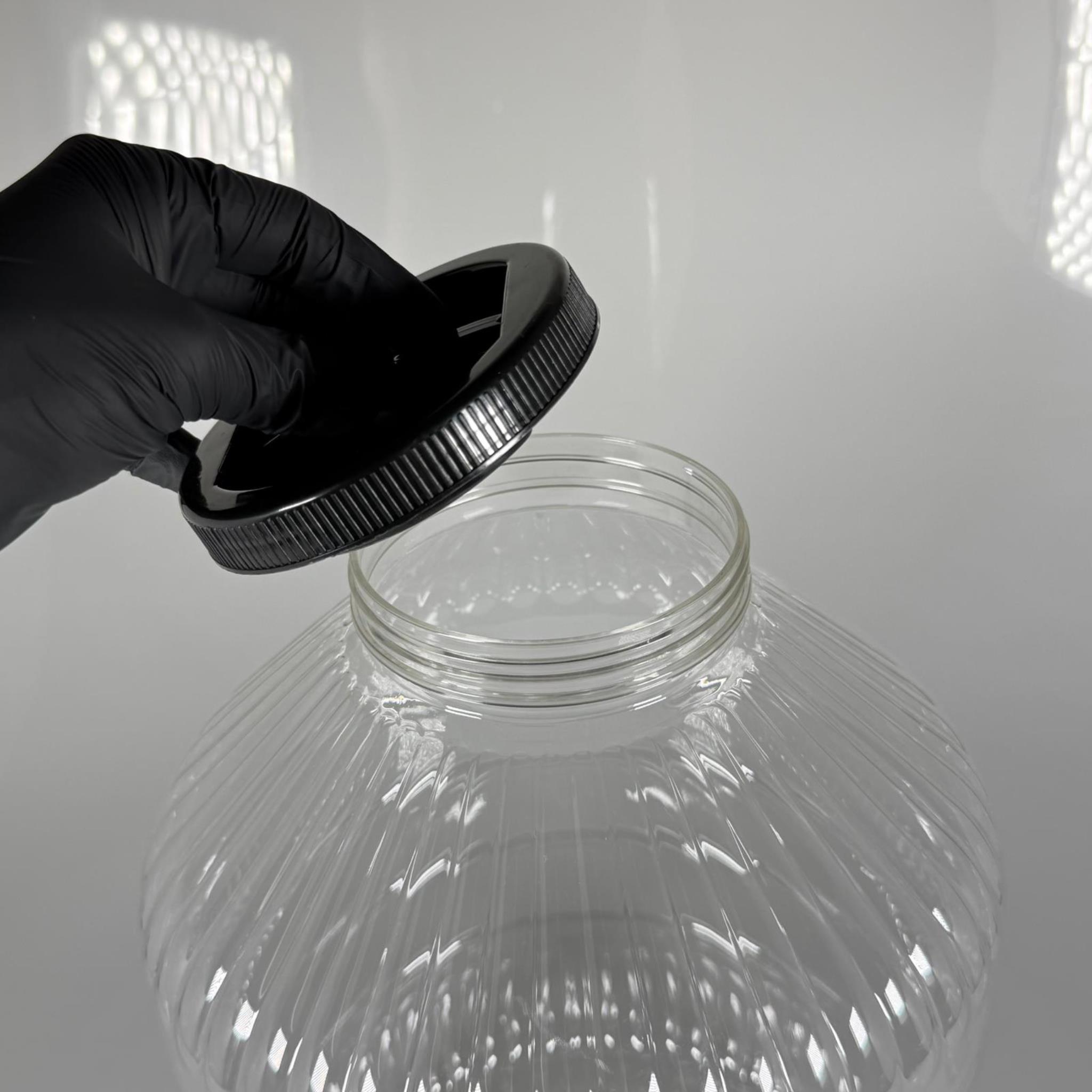 15 LİTRE PET KAVANOZ  - SİYAH KAPAKLI - PLASTİK KAVANOZ - 15 LT PET BİDON - 15000 CC BÜYÜK YUVARLAK KAVANOZ 110 MM AĞIZ- TURŞU, ZEYTİN VB İÇİN BOŞ PLASTİK BİDONLARI