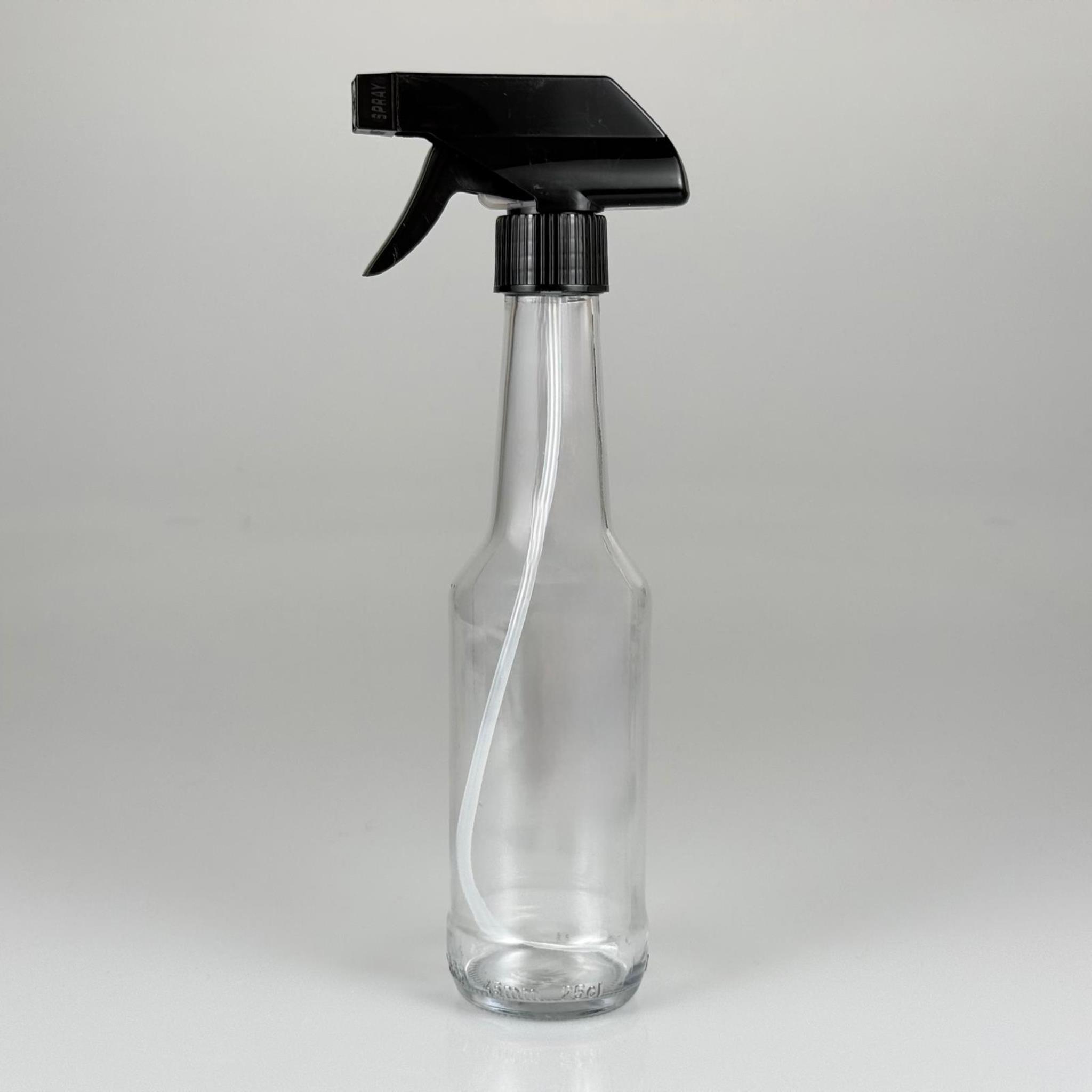 250 CC BOĞAZLI CAM ŞİŞE - SİYAH TETİK SPREYLİ - 250 ML CAM SPREYLİ ŞİŞE