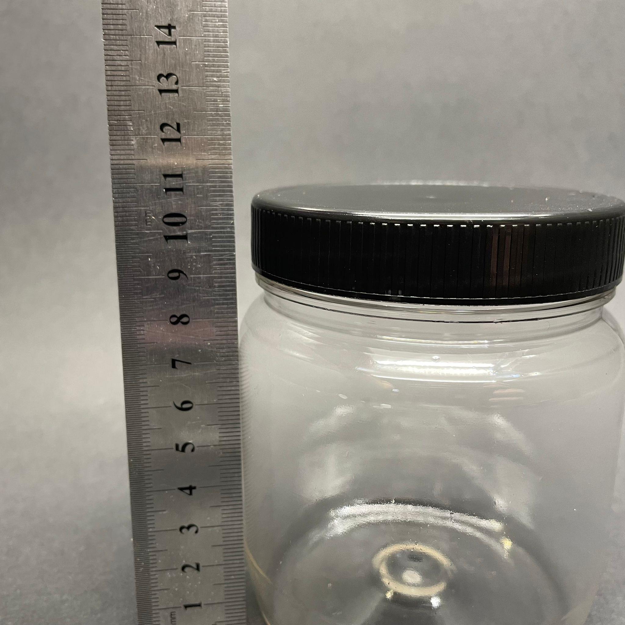 500 CC KALIN PET KAVANOZ - SIZDIRMAZ SİYAH KAPAKLI  - SIZDIRMAZ - 500 ML PLASTİK KAVANOZ