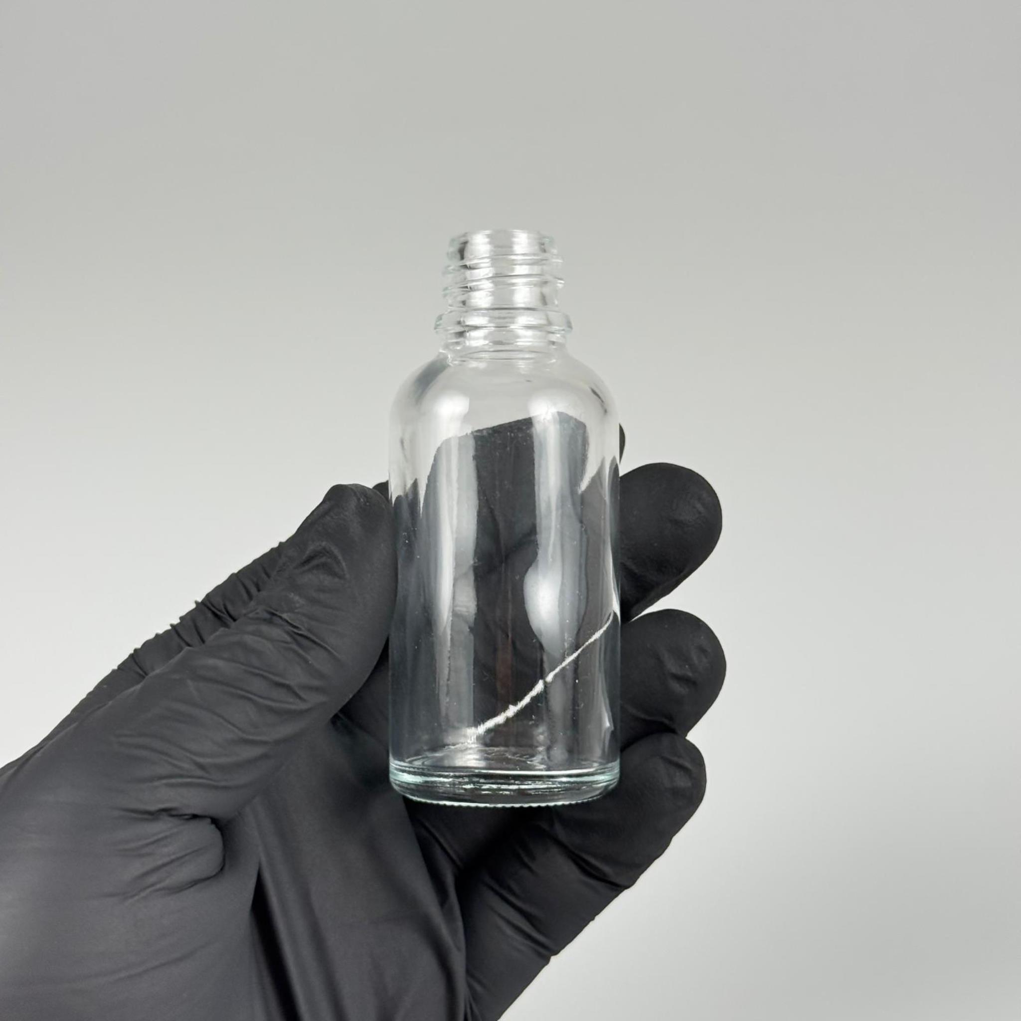 30 CC ŞEFFAF CAM ŞİŞE KAPAKSIZ (18 AĞIZ) - 30 ML CAM ŞİŞE
