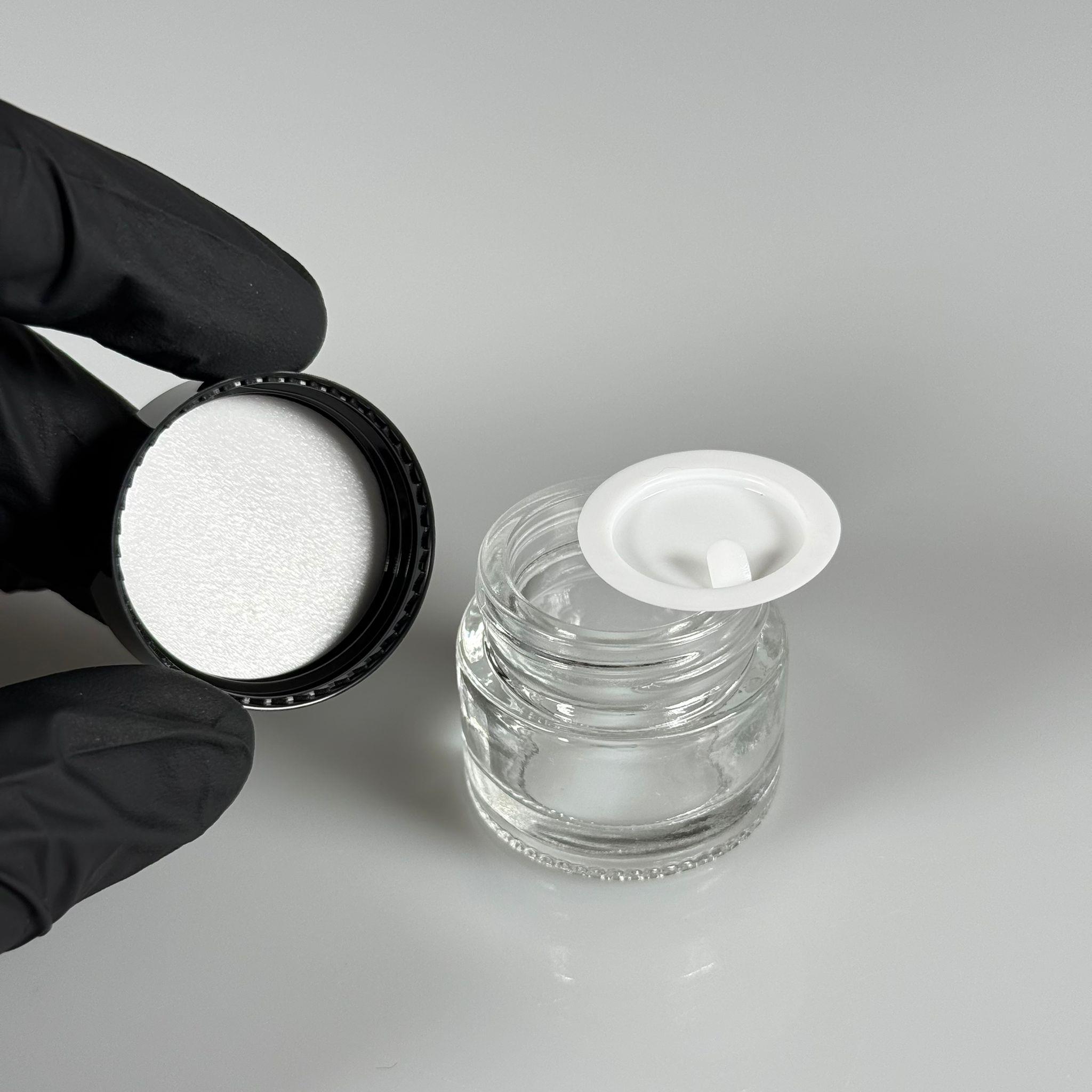 10 CC CAM ŞEFFAF KREM KAVANOZU - SİYAH KAPAKLI İÇ CONTALI - 10 ML SAYDAM KREM KAVANOZU