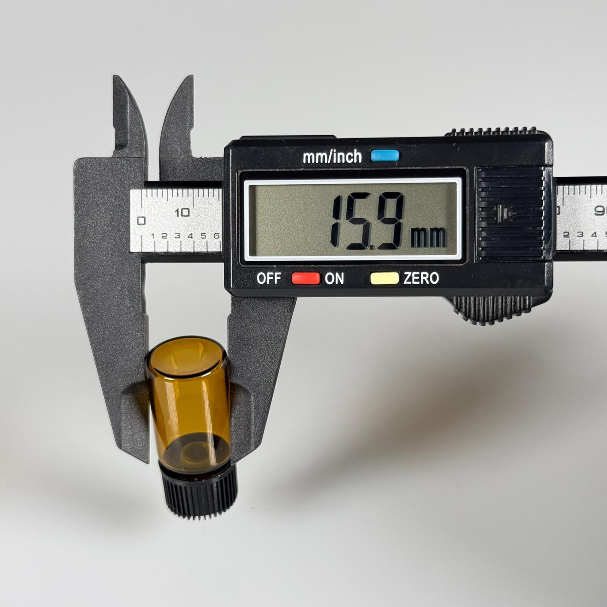 3 CC AMBER İNCE CAM ŞİŞE - SİYAH KAPAKLI + İÇTEN DAMLALIKLI - 3 ML CAM ŞİŞE