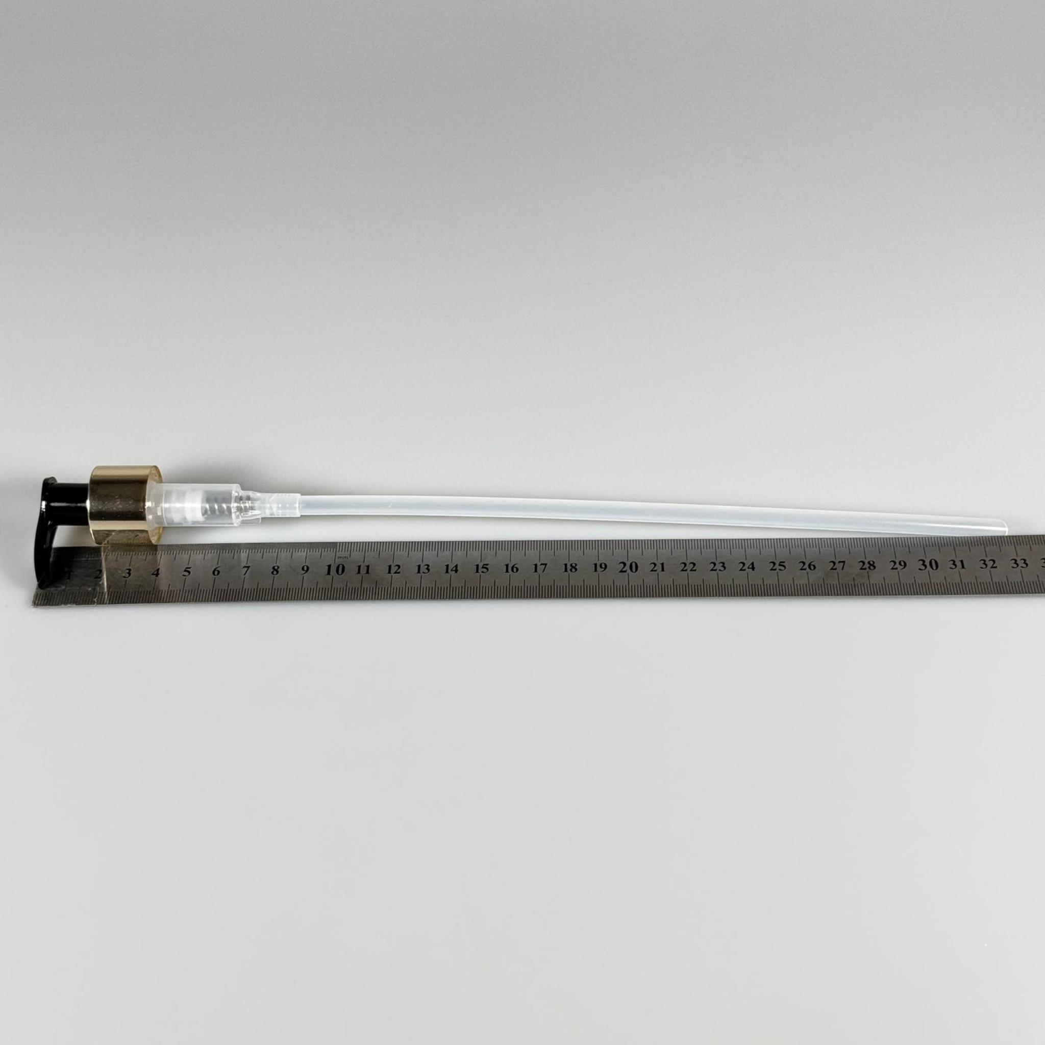 24 MM POMPA KİLİTLİ GOLD ALÜMİNYUM KAPLAMALI - SIVI SABUN POMPASI - UZUN HORTUMLU (30 CM)